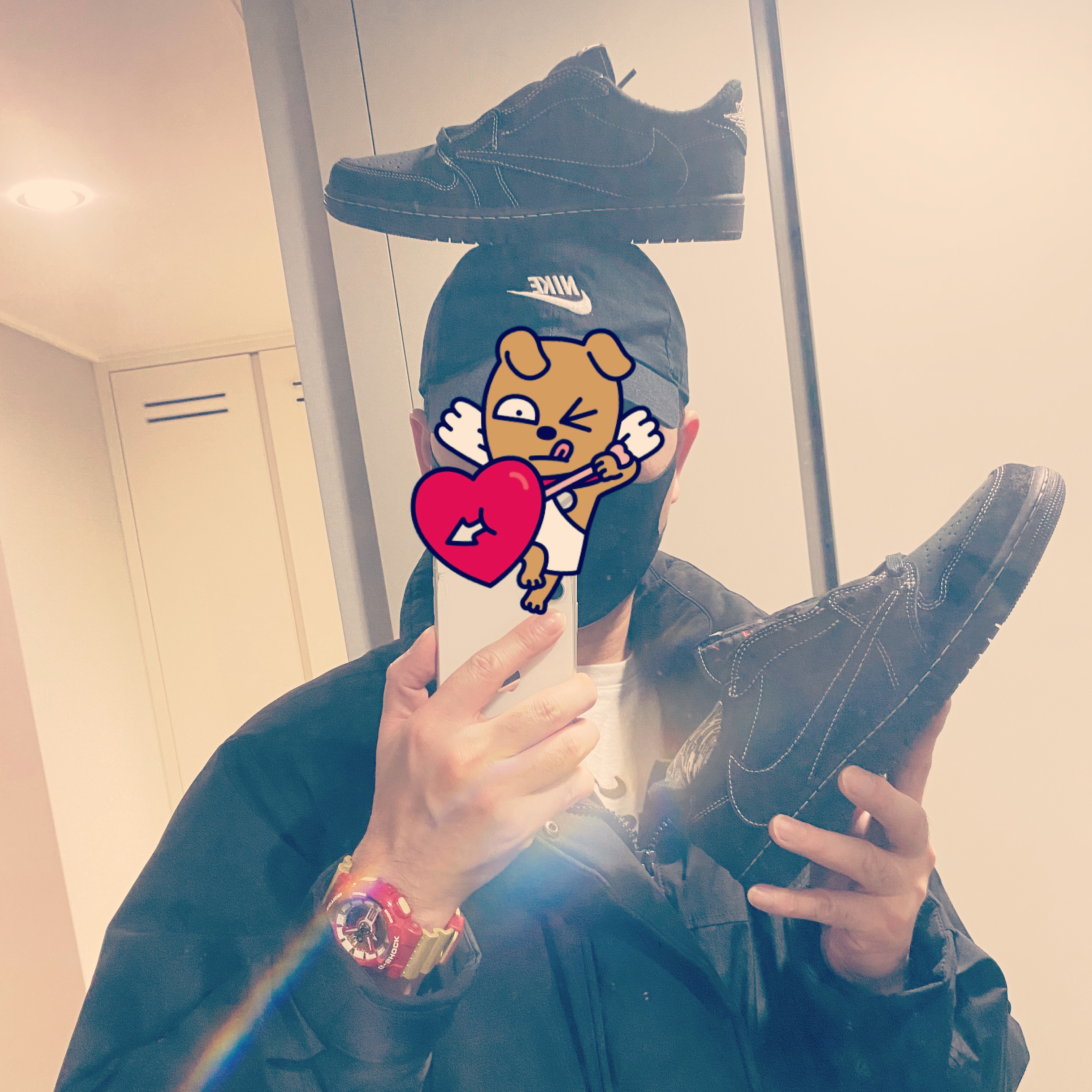 Jordan 1 x Travis Scott Retro Low OG SP Black Phantom 착용 스타일