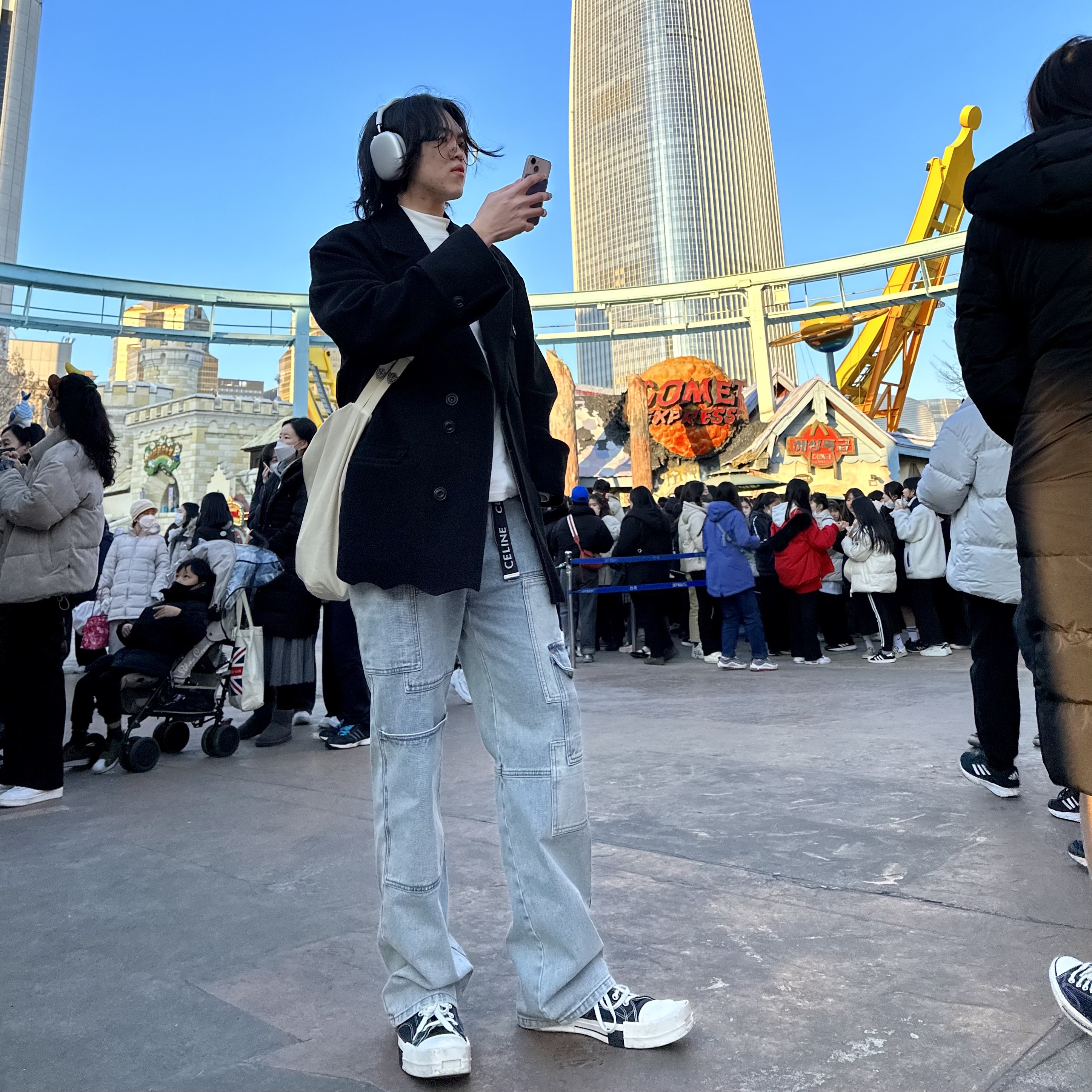 Converse x Drkshdw Turbodrk Chuck 70 Hi Black, Apple AirPods Max Lightning Silver (Korean Ver.) 착용 스타일