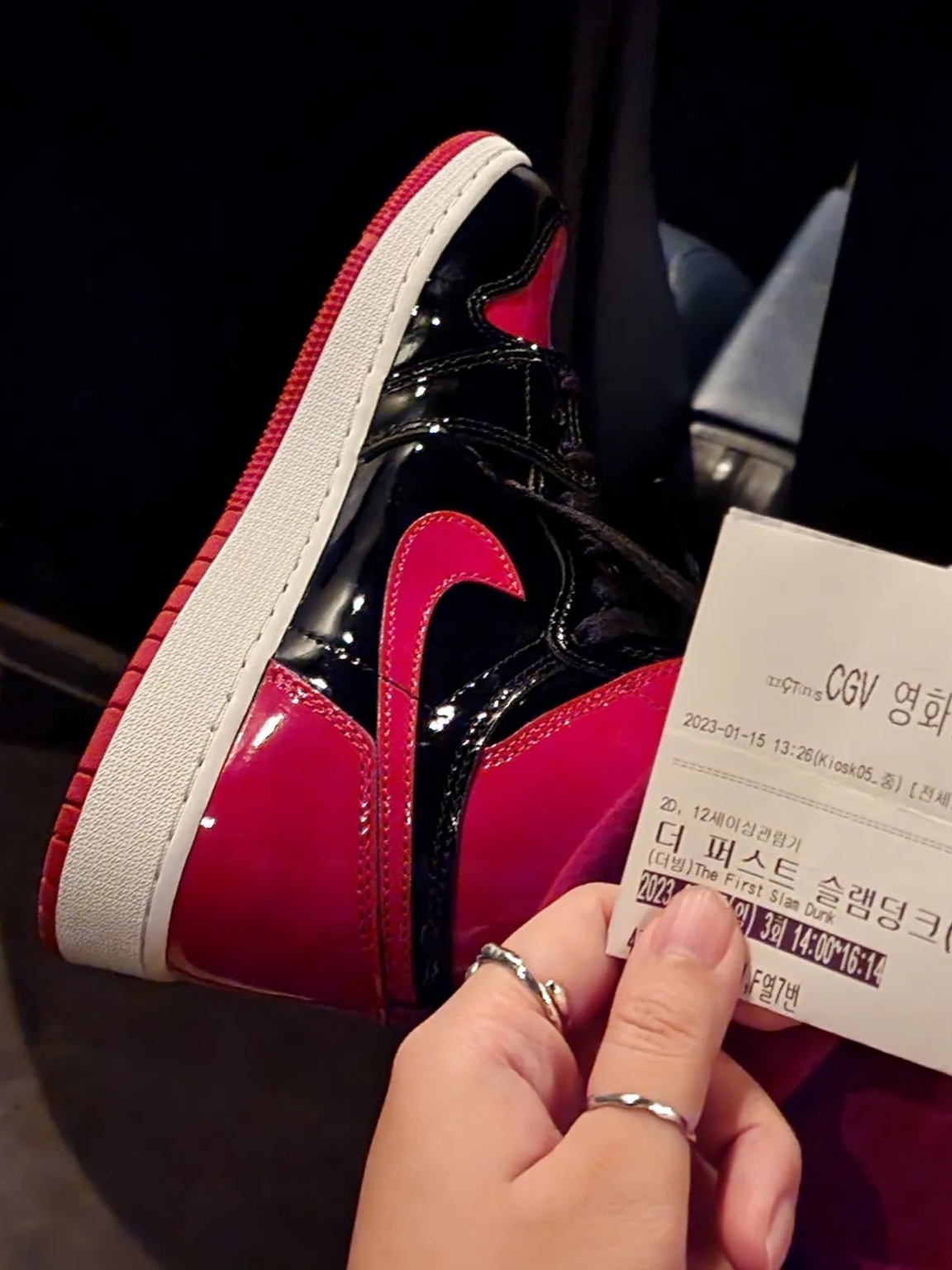 (GS) Jordan 1 Retro High OG Patent Bred, Jordan 1 Retro High OG Patent Bred 착용 스타일 - 2