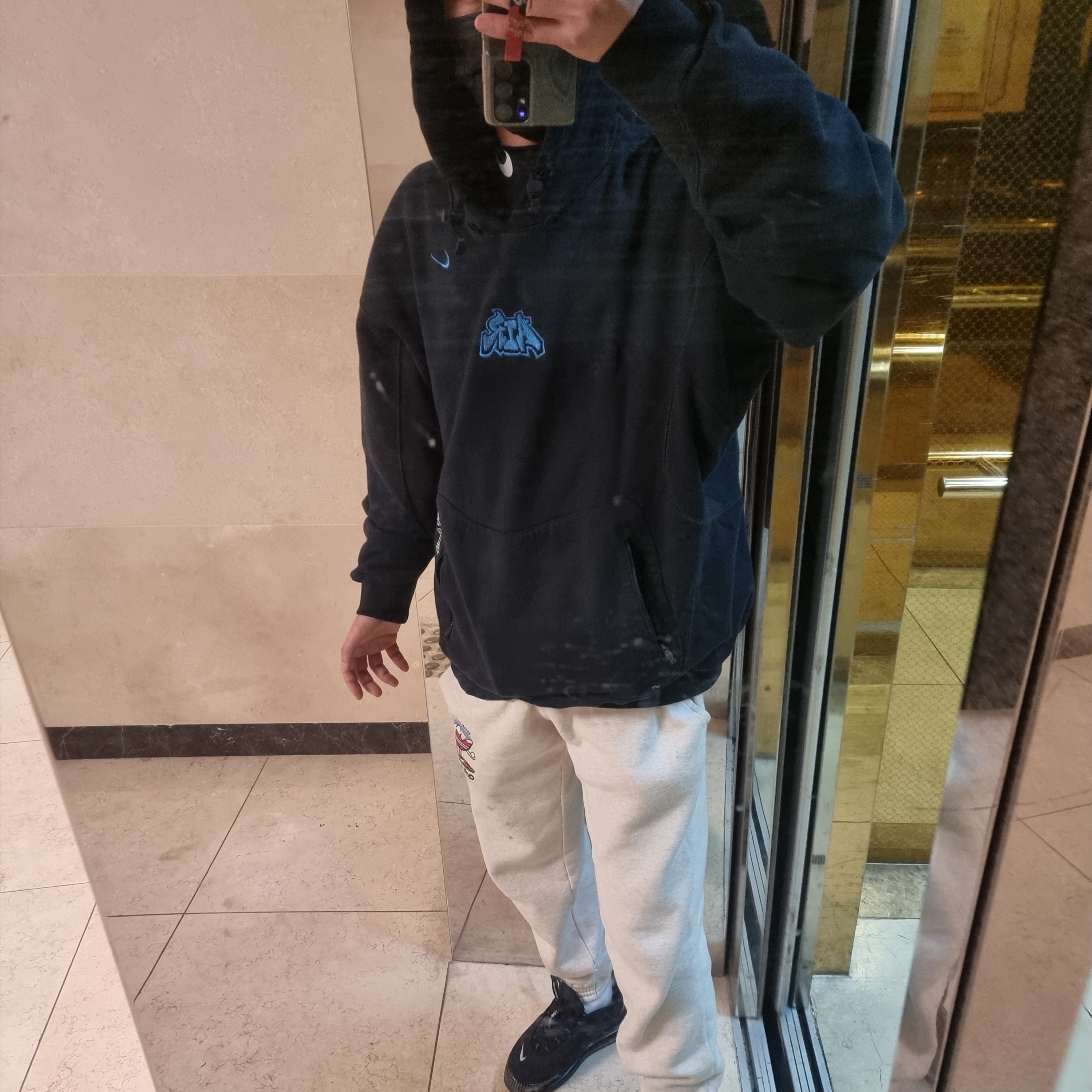 Nike x Off-White NRG Fleece Hoodie Black - Asia 착용 스타일