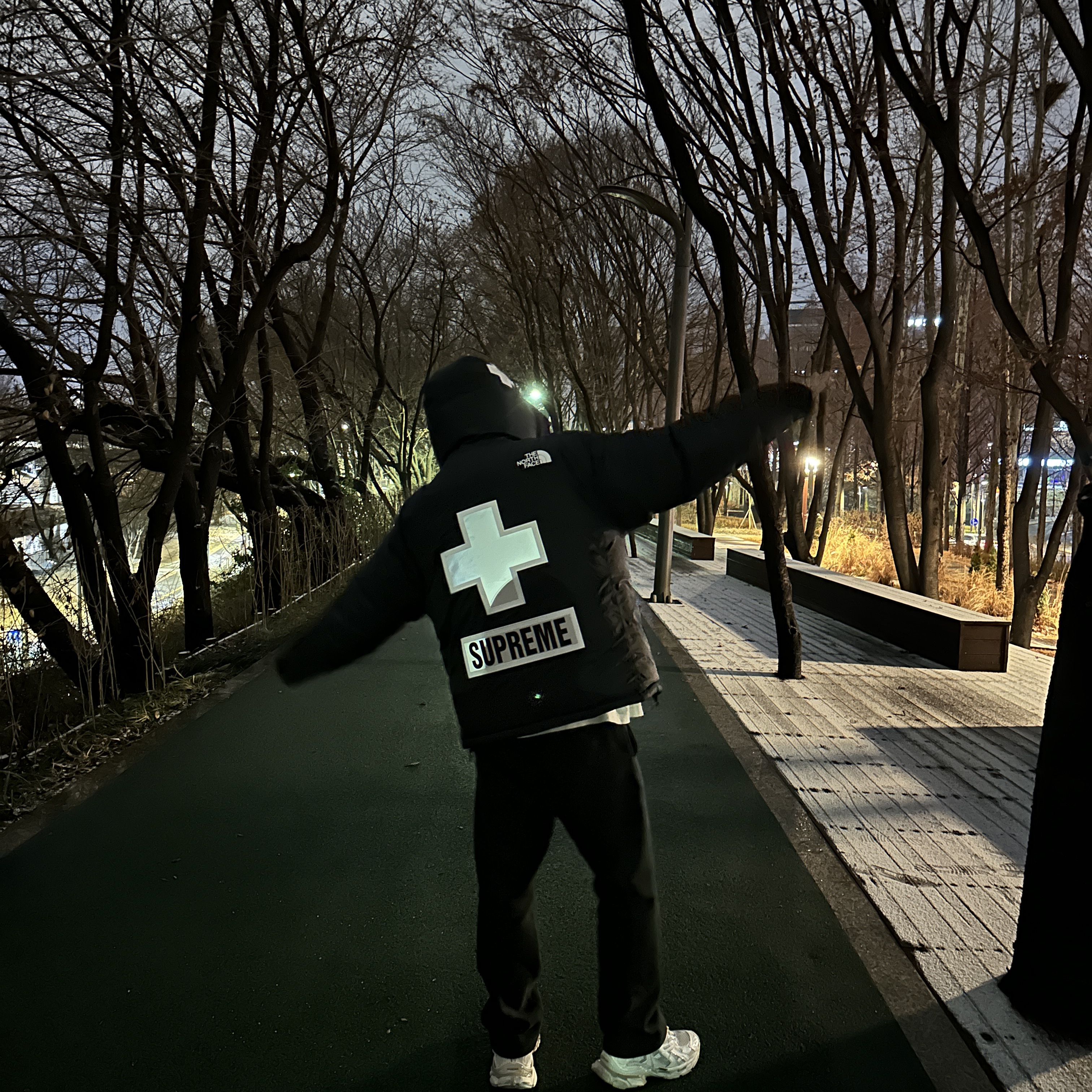 Supreme x The North Face Summit Series Rescue Baltoro Jacket Black - 22SS, Balenciaga Runner Sneakers White 착용 스타일