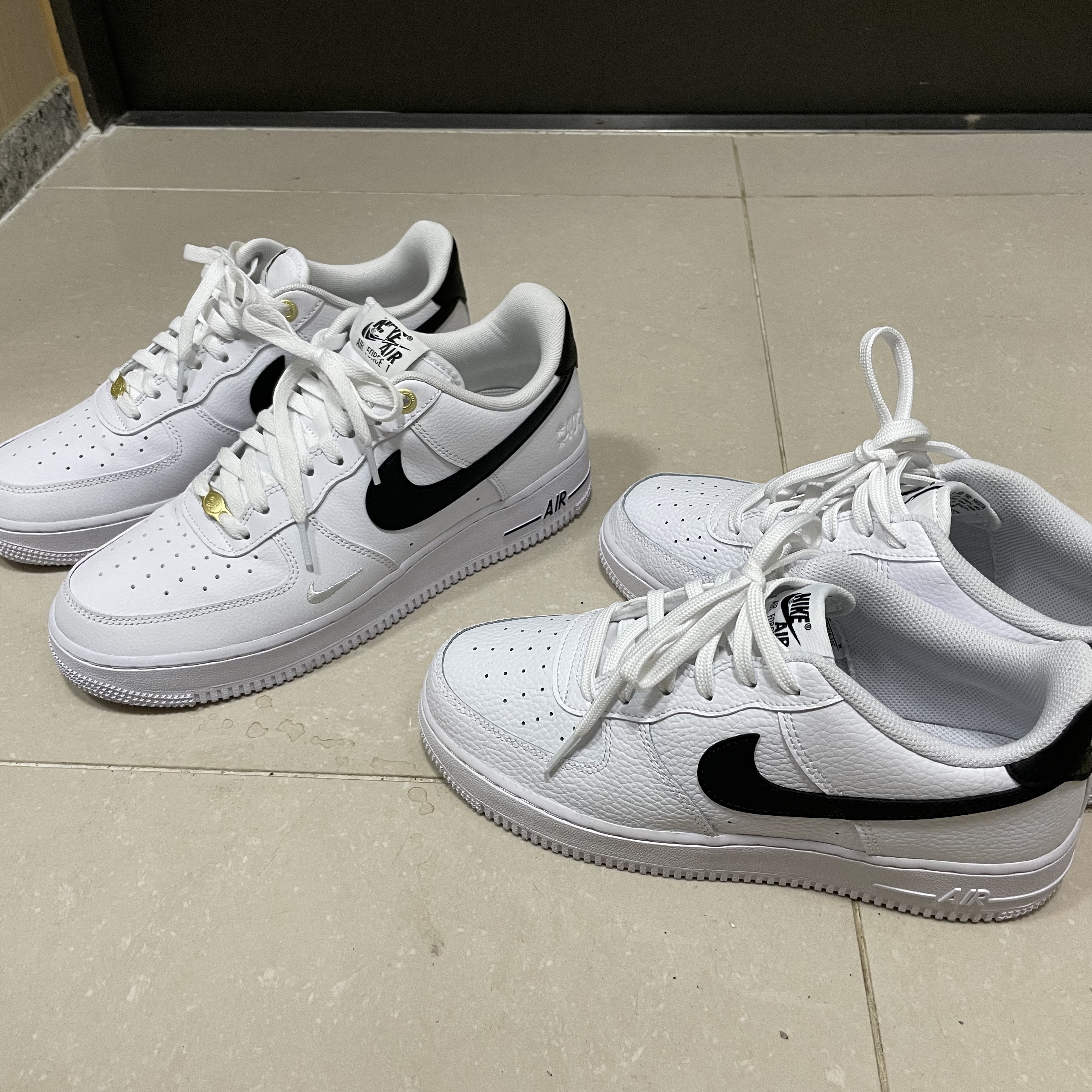 Nike Air Force 1 '07 LV8 40th Anniversary Join Forces White Black, (GS) Nike Air Force 1 White Black 착용 스타일 - 4