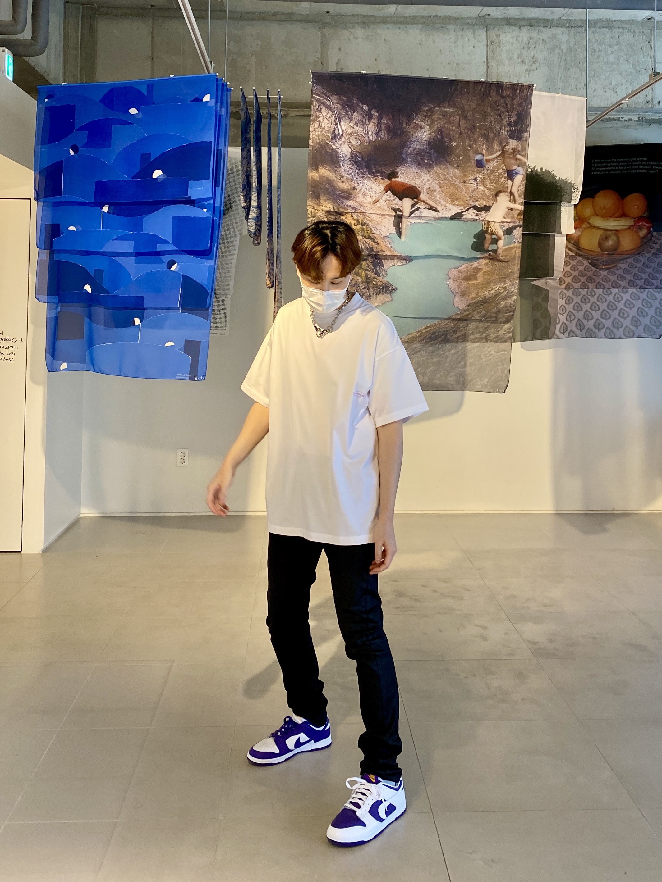 Wooyoungmi Flower Print Back Logo T-Shirt White Pink - 21SS, (W) Nike Dunk Low SE Flip 착용 스타일