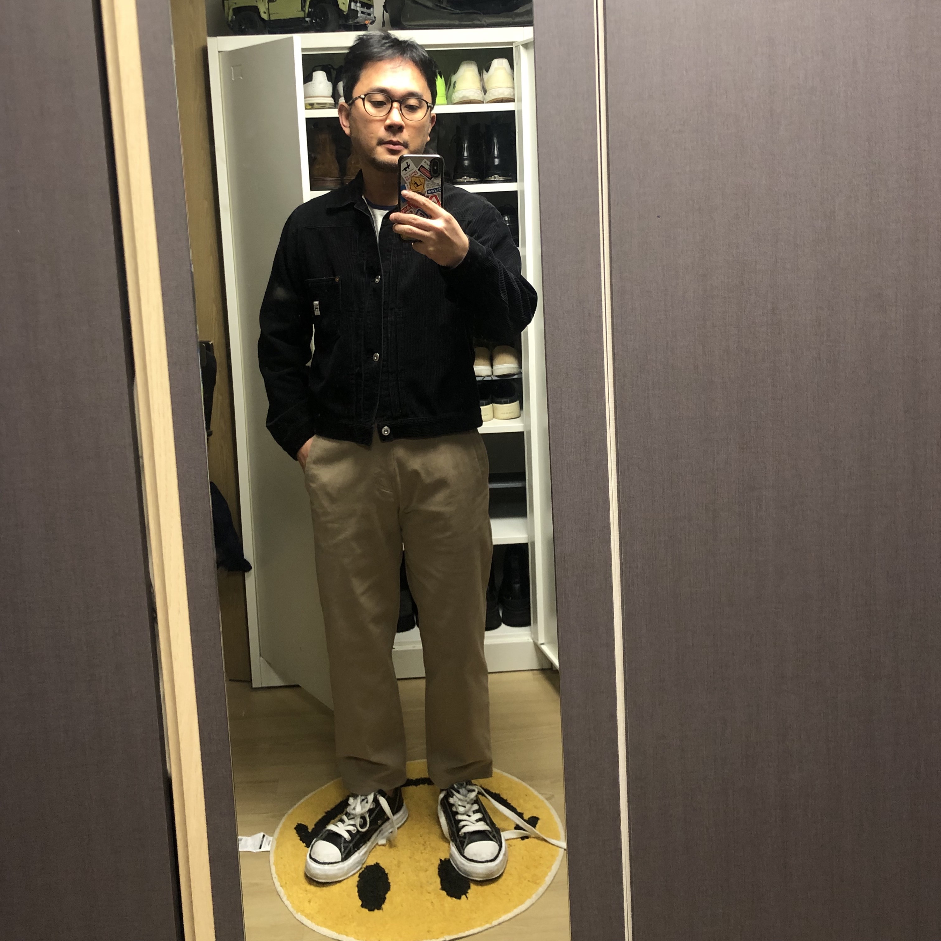Maison Mihara Yasuhiro Blakey OG Sole Leather Low-top Sneakers Black 착용 스타일 - 2