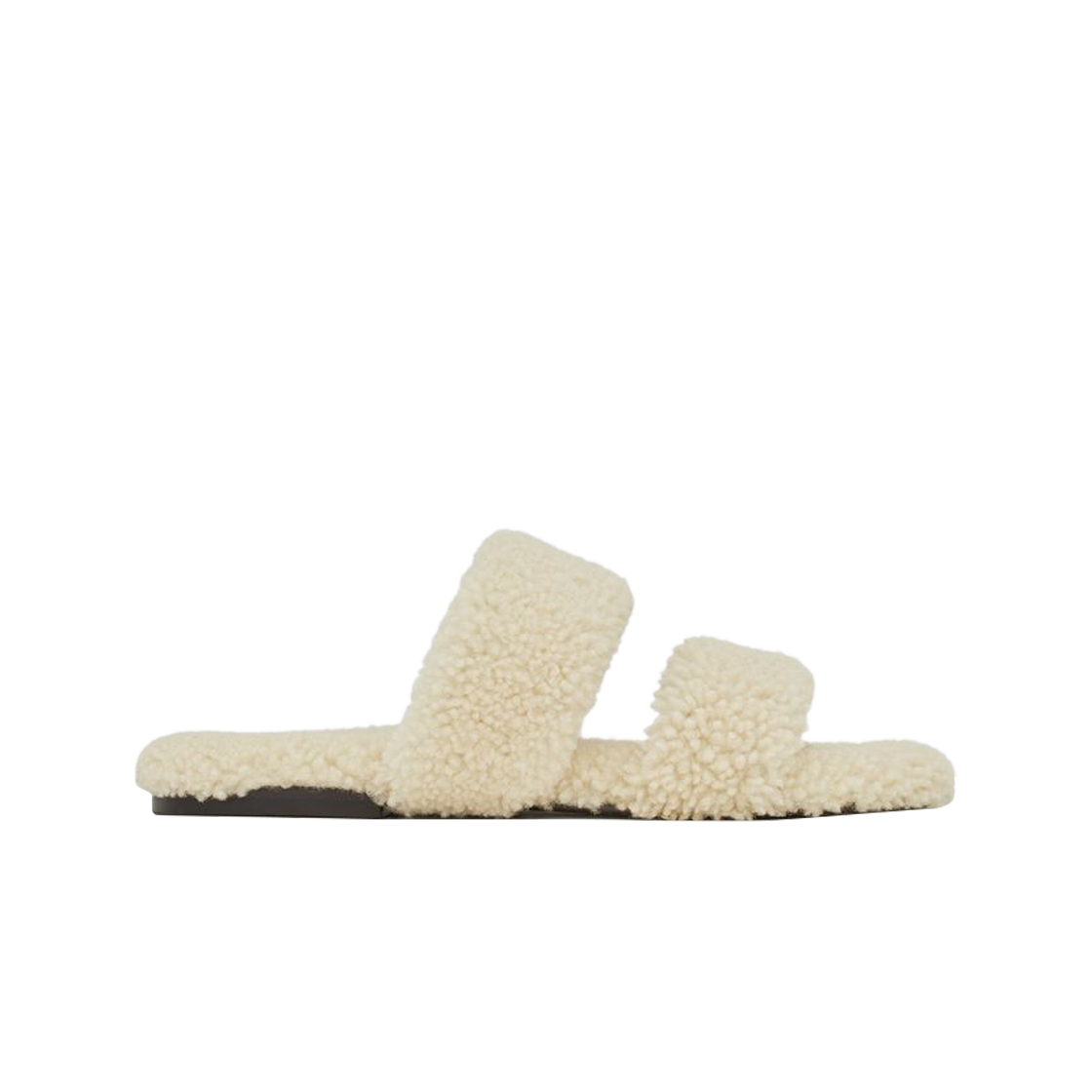 (W) 생로랑 셔링 블리치 뮬 크림((W) Saint Laurent Bleach Mules in Shearling Cream) - 1