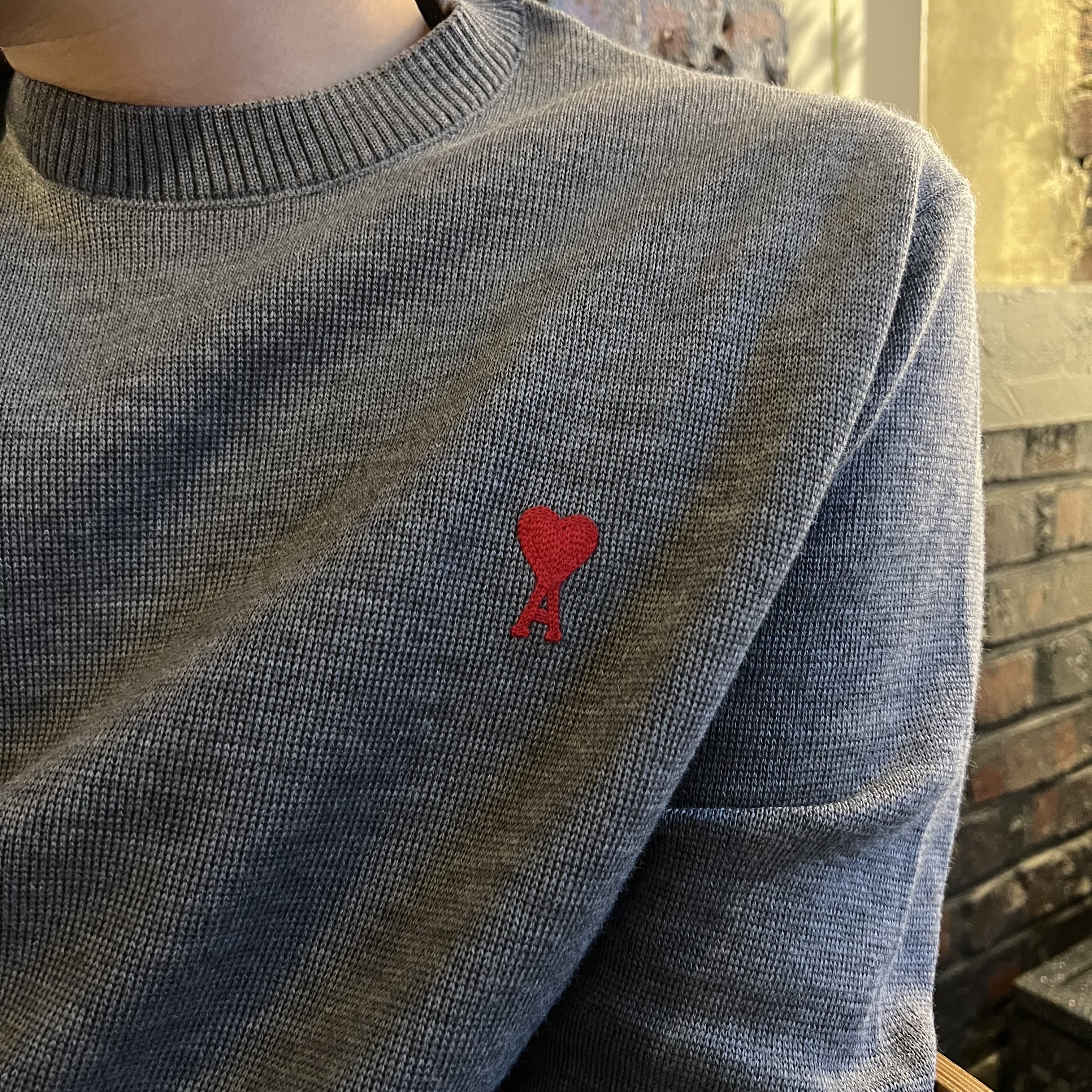 AMI de Coeur Wool Knit Heather Grey - 21FW 착용 스타일