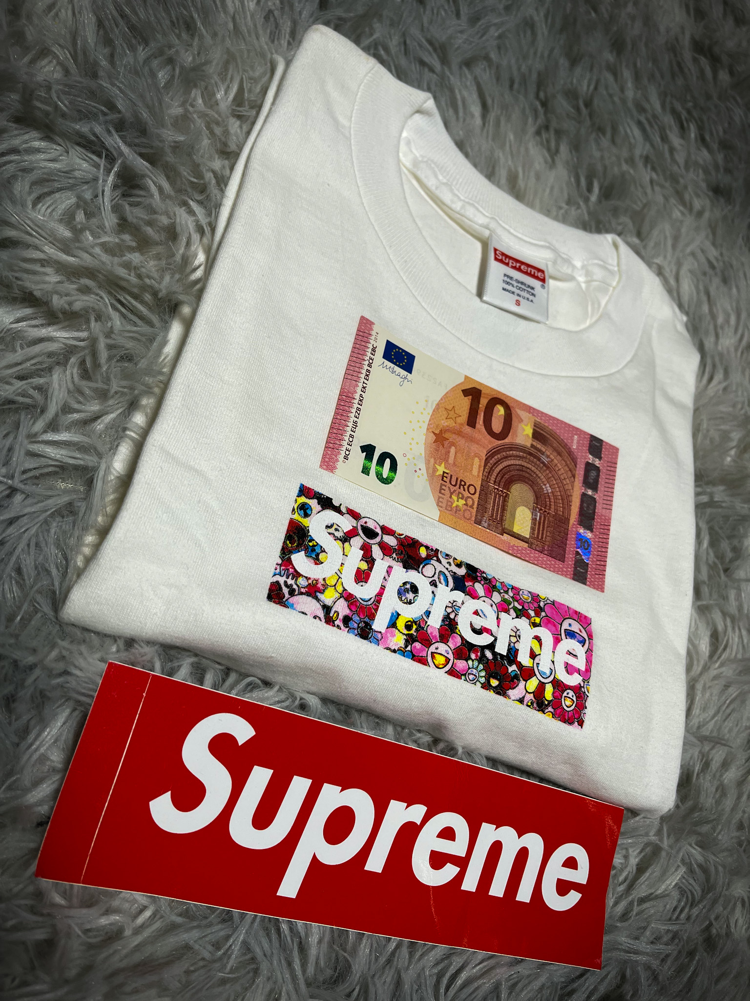 Supreme x Murakami Takashi COVID-19 Relief Box Logo T-Shirt White - 20SS 착용 스타일