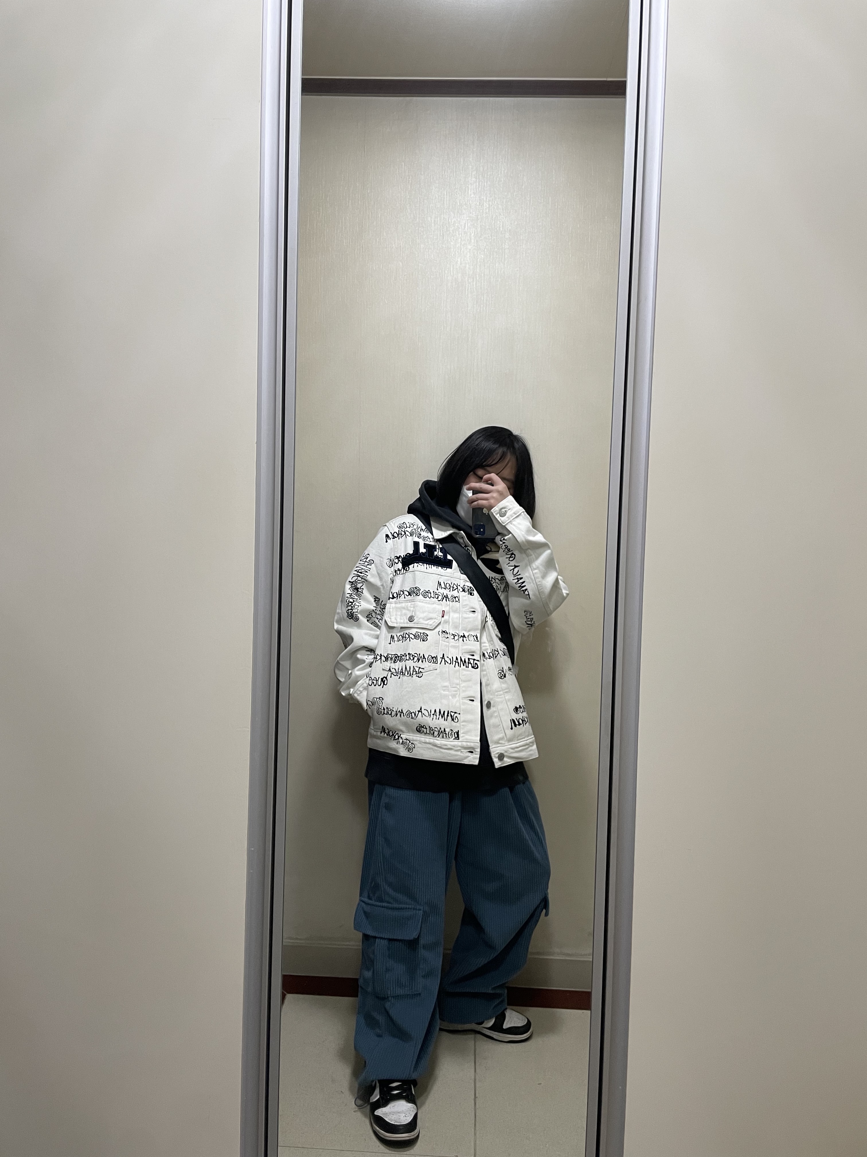 Stussy x Our Legacy x Denim Tears TTL Denim Jacket White 착용 스타일