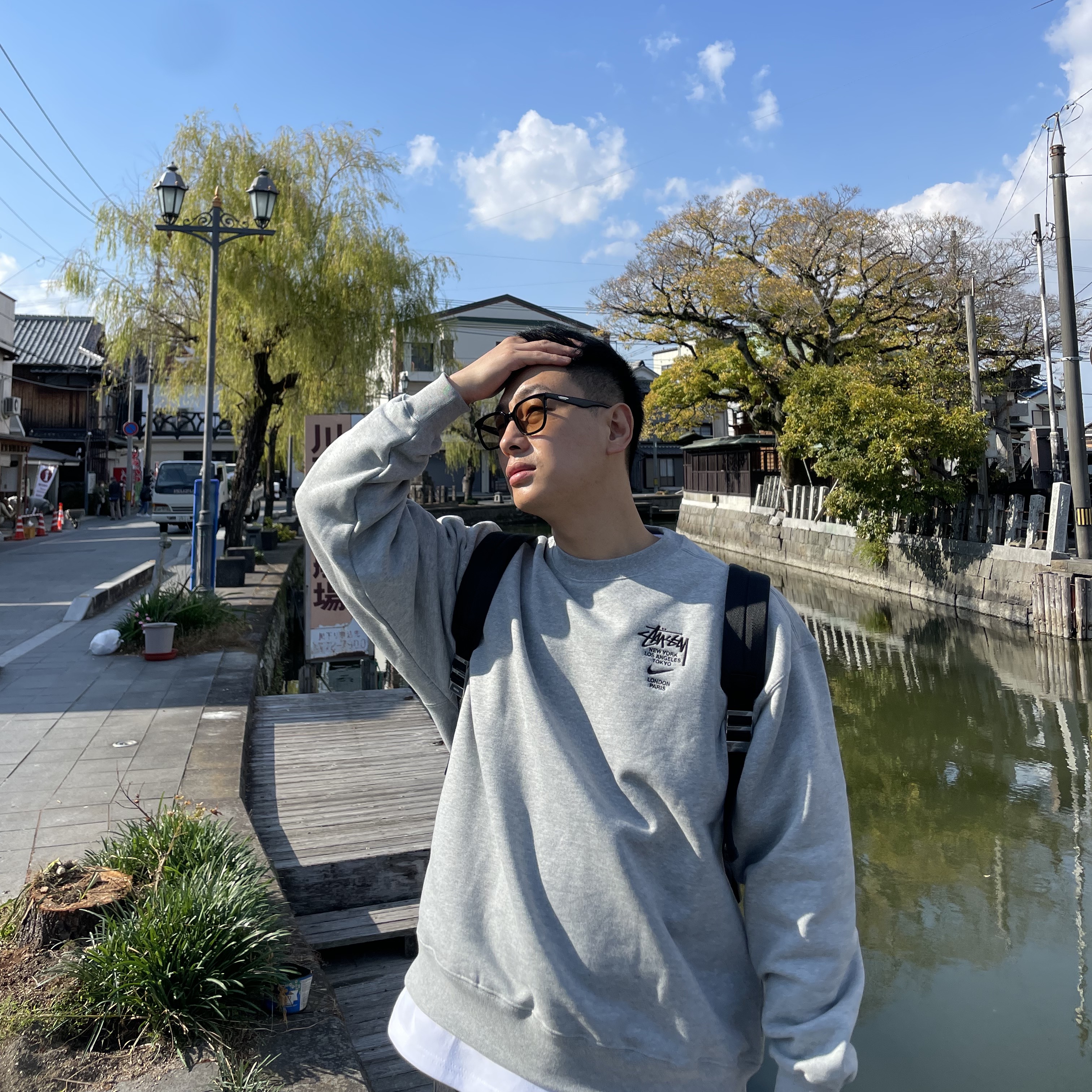 Nike x Stussy NRG ZR Fleece Crewneck Heather Grey - Asia 착용 스타일