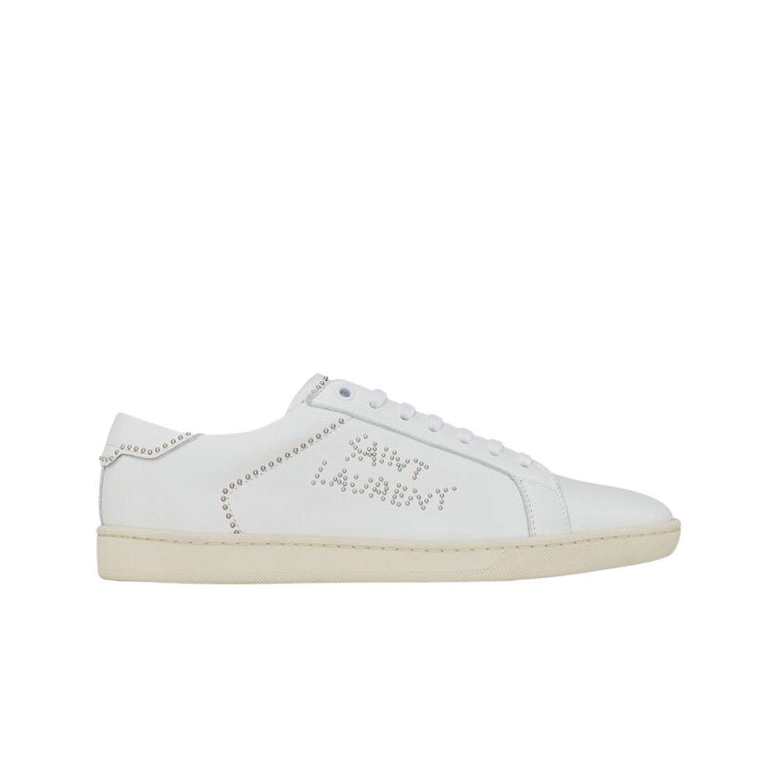 (W) 생로랑 스무스 레더 Sl/08 로우탑 스니커즈 블랑 옵티크((W) Saint Laurent Sl/08 Low-Top Sneakers in Smooth Leather Blanc Optique) - 1