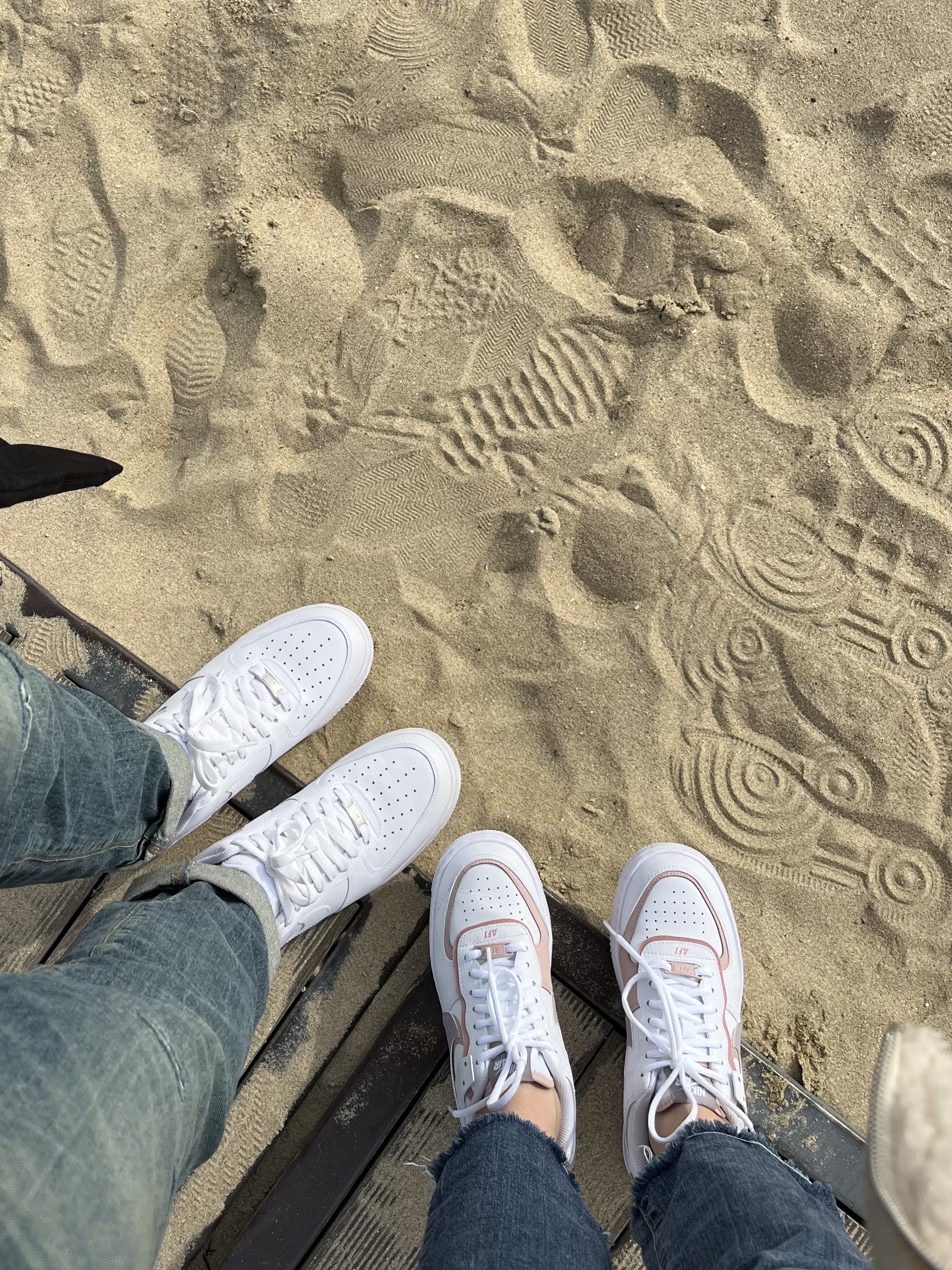 (W) Nike Air Force 1 Shadow White Pink Oxford, Nike Air Force 1 '07 Low White 착용 스타일 - 2
