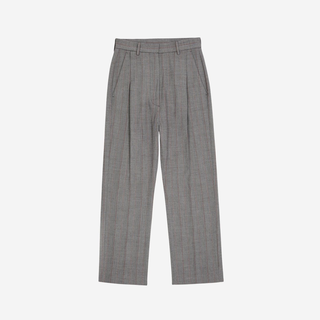 (W) MM6 Maison Margiela Cropped Pleated Trousers Gray 상세 이미지 1