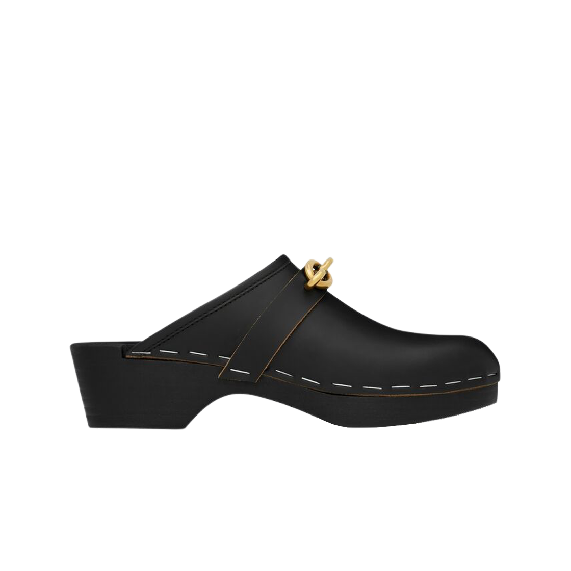(W) 생로랑 스무스 레더 르 메일론 클로그 블랙((W) Saint Laurent Le Maillon Clogs in Smooth Leather Black) - 1