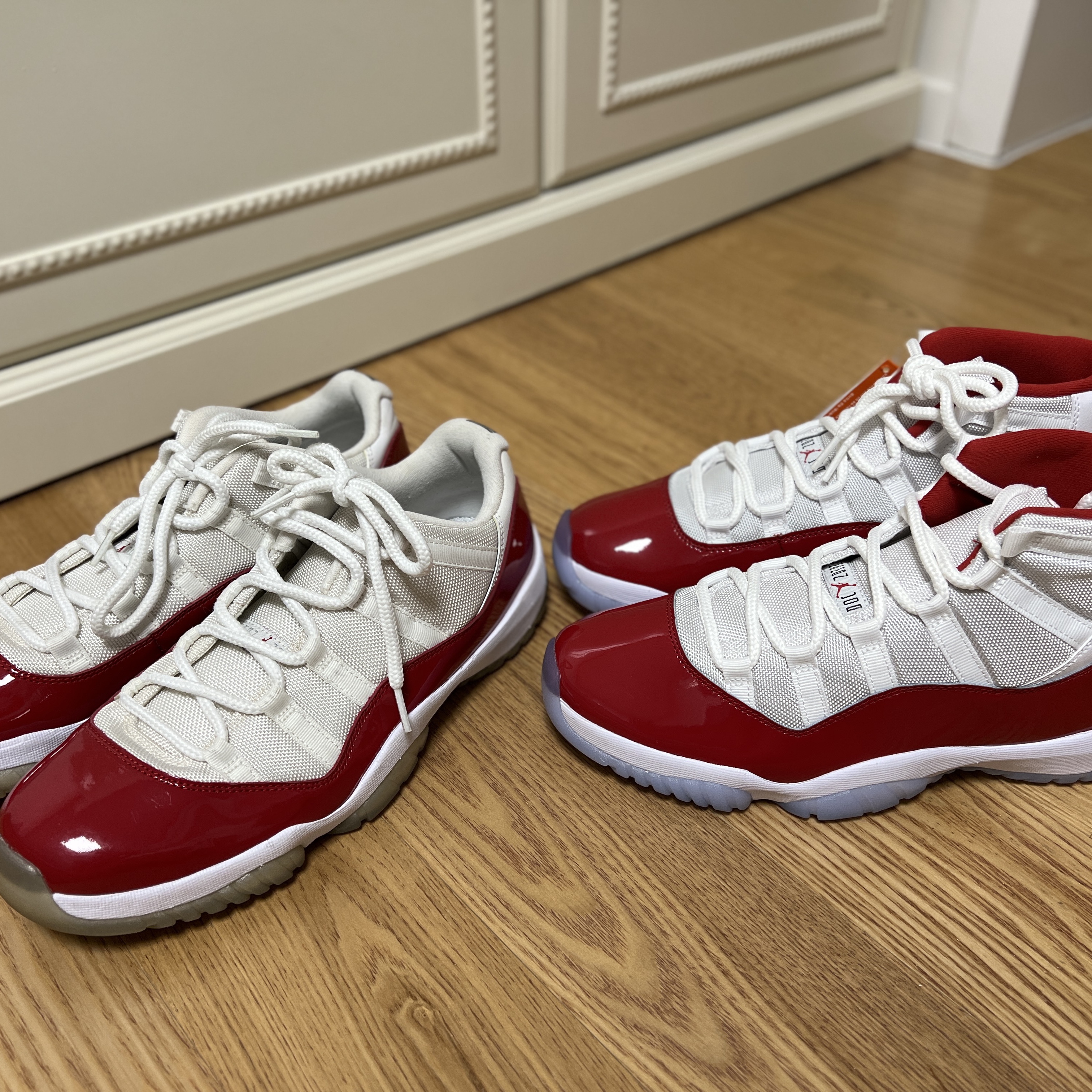 Jordan 11 Retro Varsity Red, Jordan 11 Retro Low Cherry 2016 착용 스타일