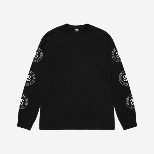 스투시 씰 피그먼트 다이드 롱슬리브 티셔츠 블랙