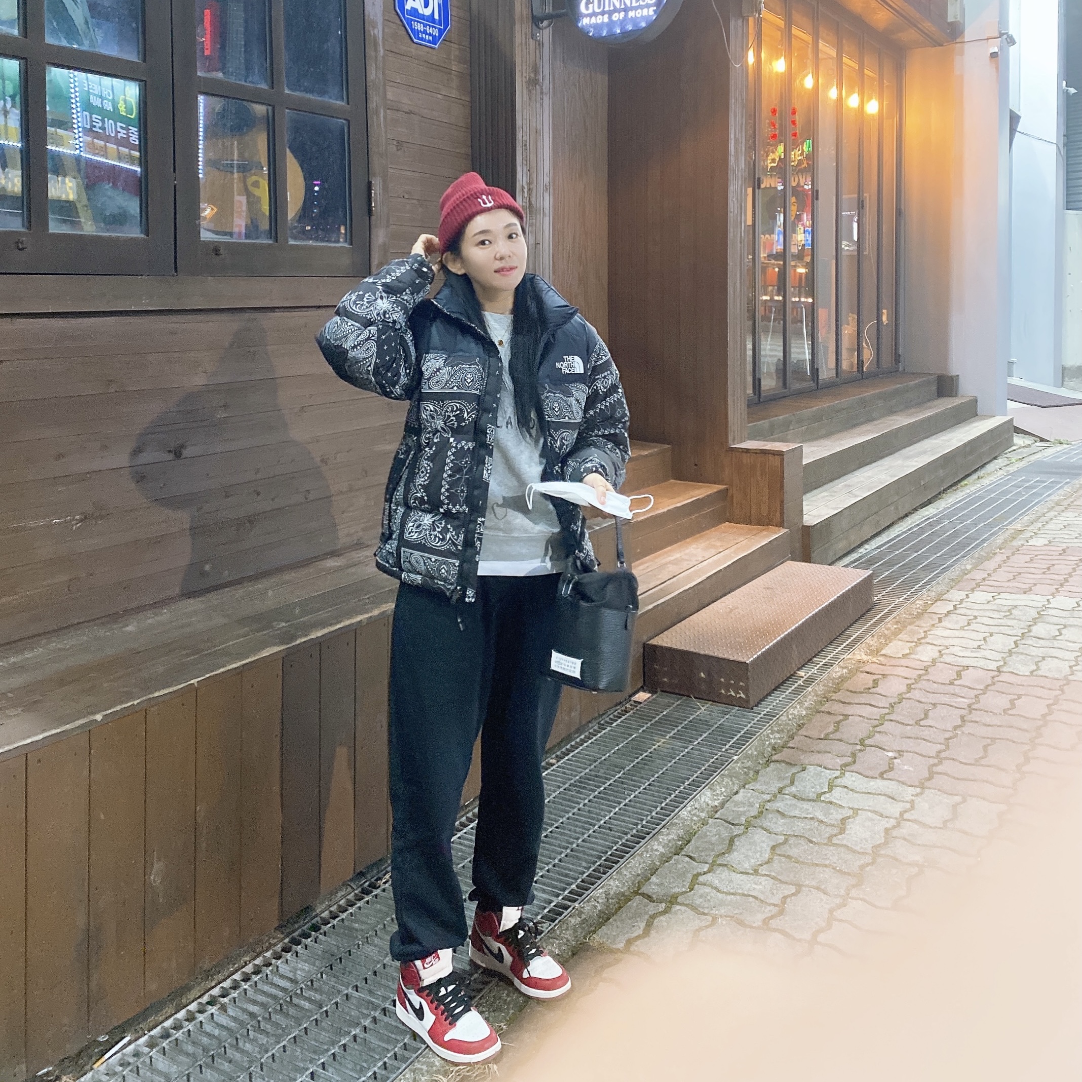 (GS) Jordan 1 Retro High OG Chicago 2022, The North Face 1996 Novelty Nuptse Jacket Real Black - 21FW 착용 스타일