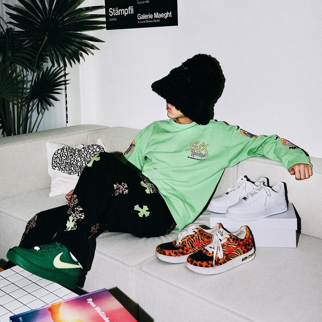 Nike x Ambush Air Force 1 Low SP Pine Green and Citron 착용 스타일 - 2