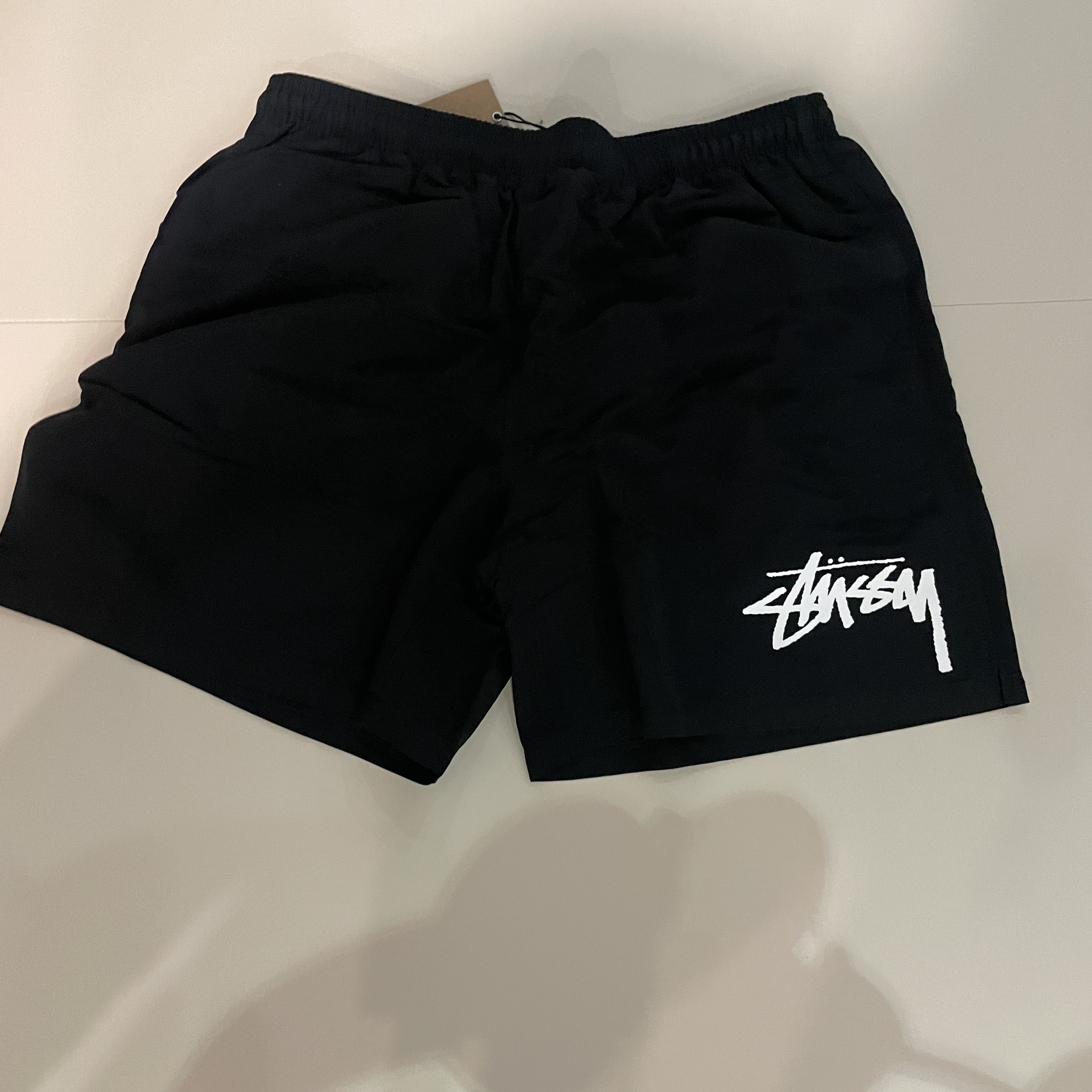 Stussy Big Stock Water Shorts Black 착용 스타일