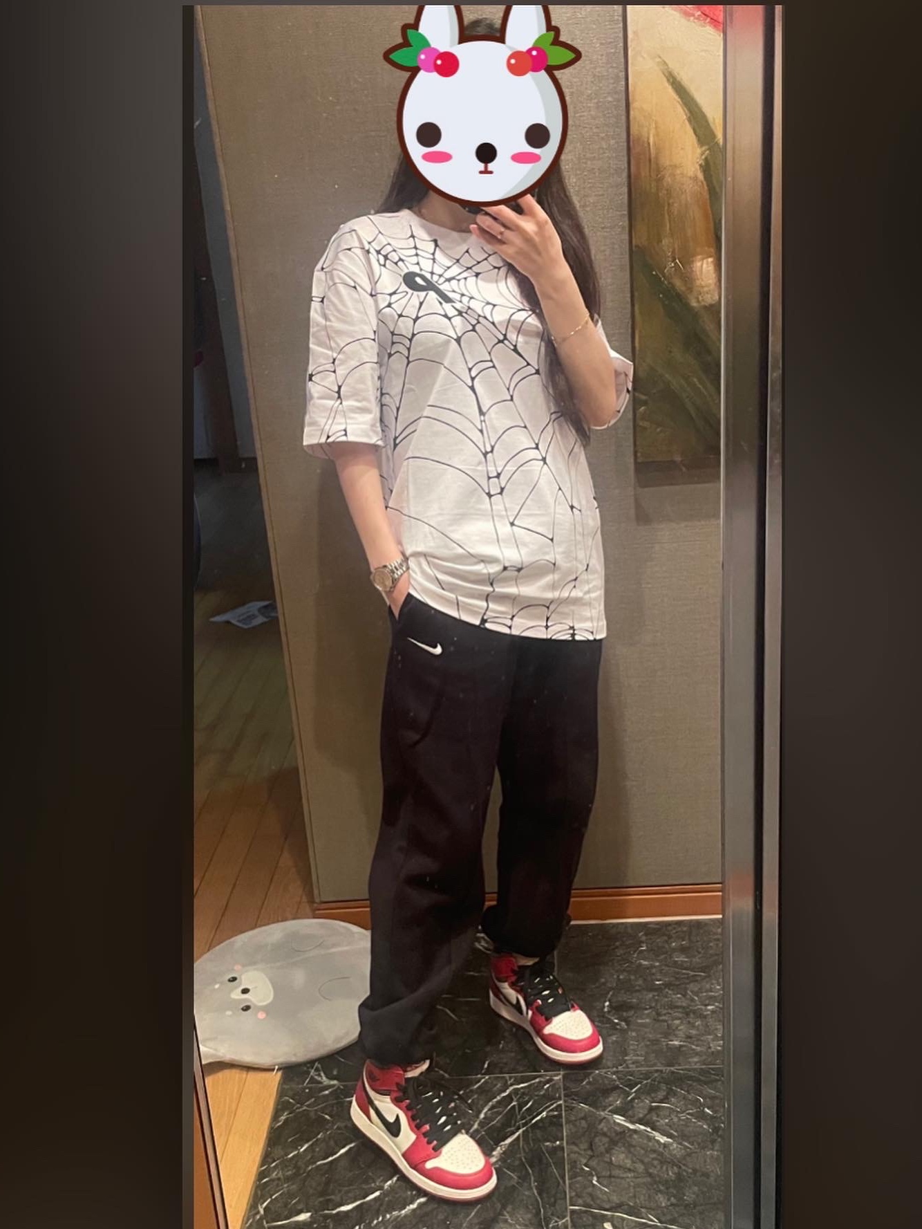 Palace Tri-Web T-Shirt White - 22FW, Jordan 1 Retro High OG Chicago 2022 착용 스타일 - 1