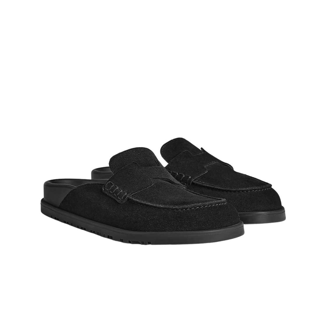 (W) 에르메스 고 뮬 스웨이드 카프스킨 & 누아((W) Hermes Go Mule Suede Calfskin & Noir) - 2