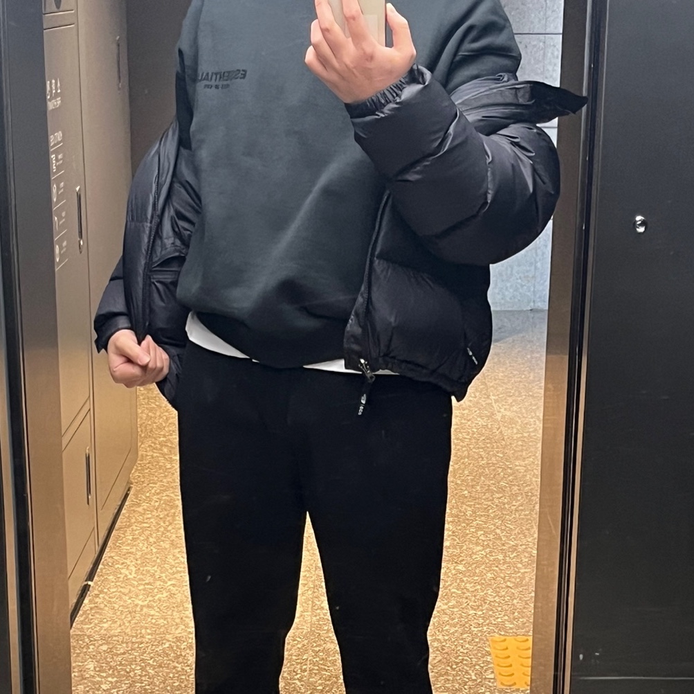 Essentials The Core Collection Crewneck Sweatshirt Stretch Limo 착용 스타일