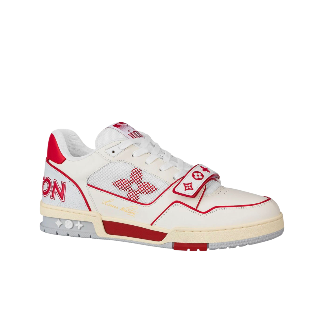루이비통 LV 트레이너 스니커즈 화이트 레드(Louis Vuitton LV Trainer Sneakers White Red) - 1
