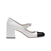 (W) Miu Miu Patent Leather Pumps White Black