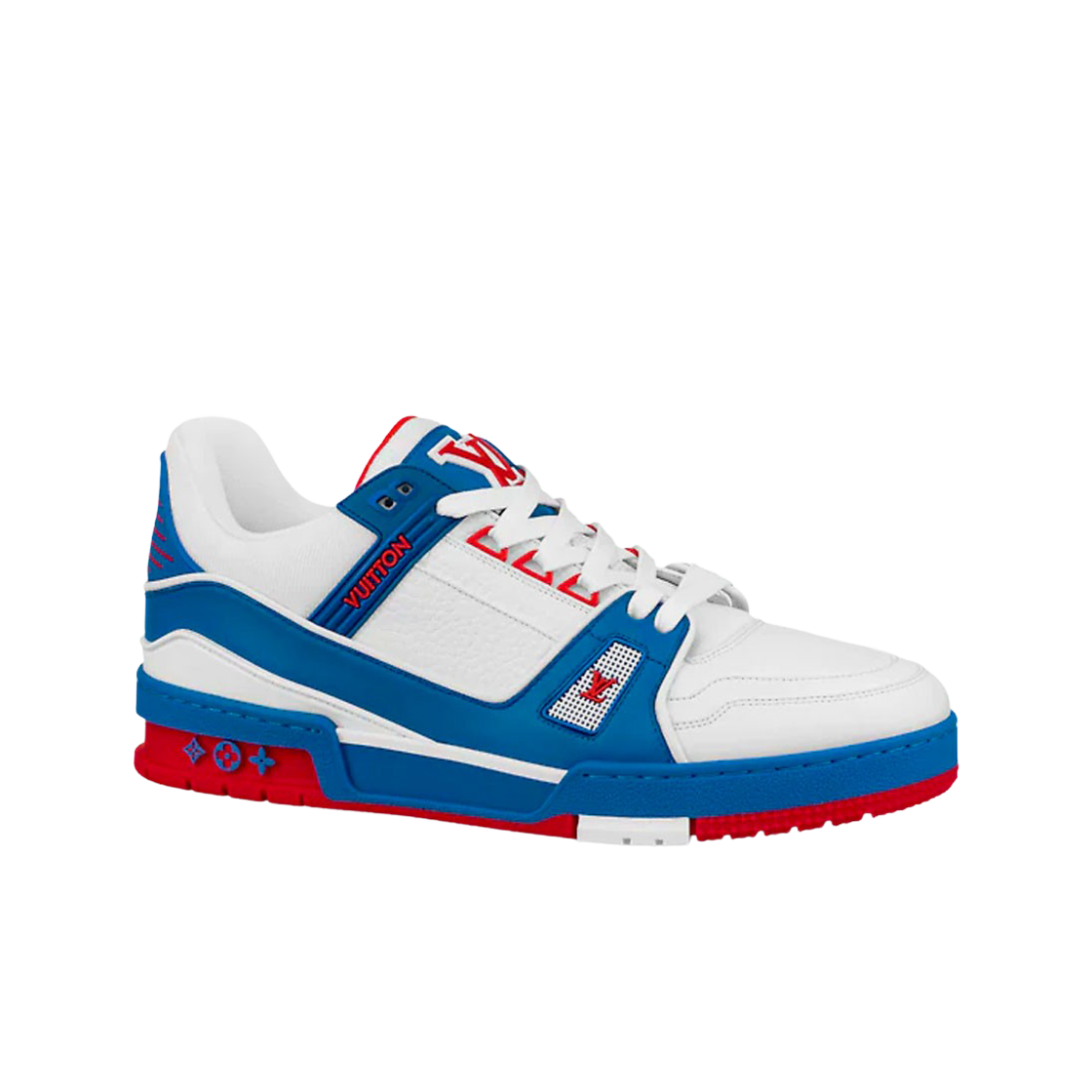 루이비통 LV 트레이너 스니커즈 화이트 블루 레드(Louis Vuitton LV Trainer Sneakers White Blue Red) - 1