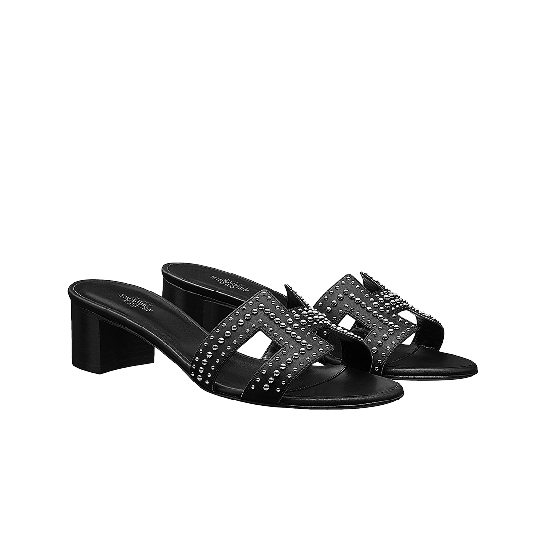 (W) 에르메스 미니 스터드 오아시스 샌들 카프스킨 & 누아((W) Hermes Mini Stud Oasis Sandal Calfskin & Noir) - 2