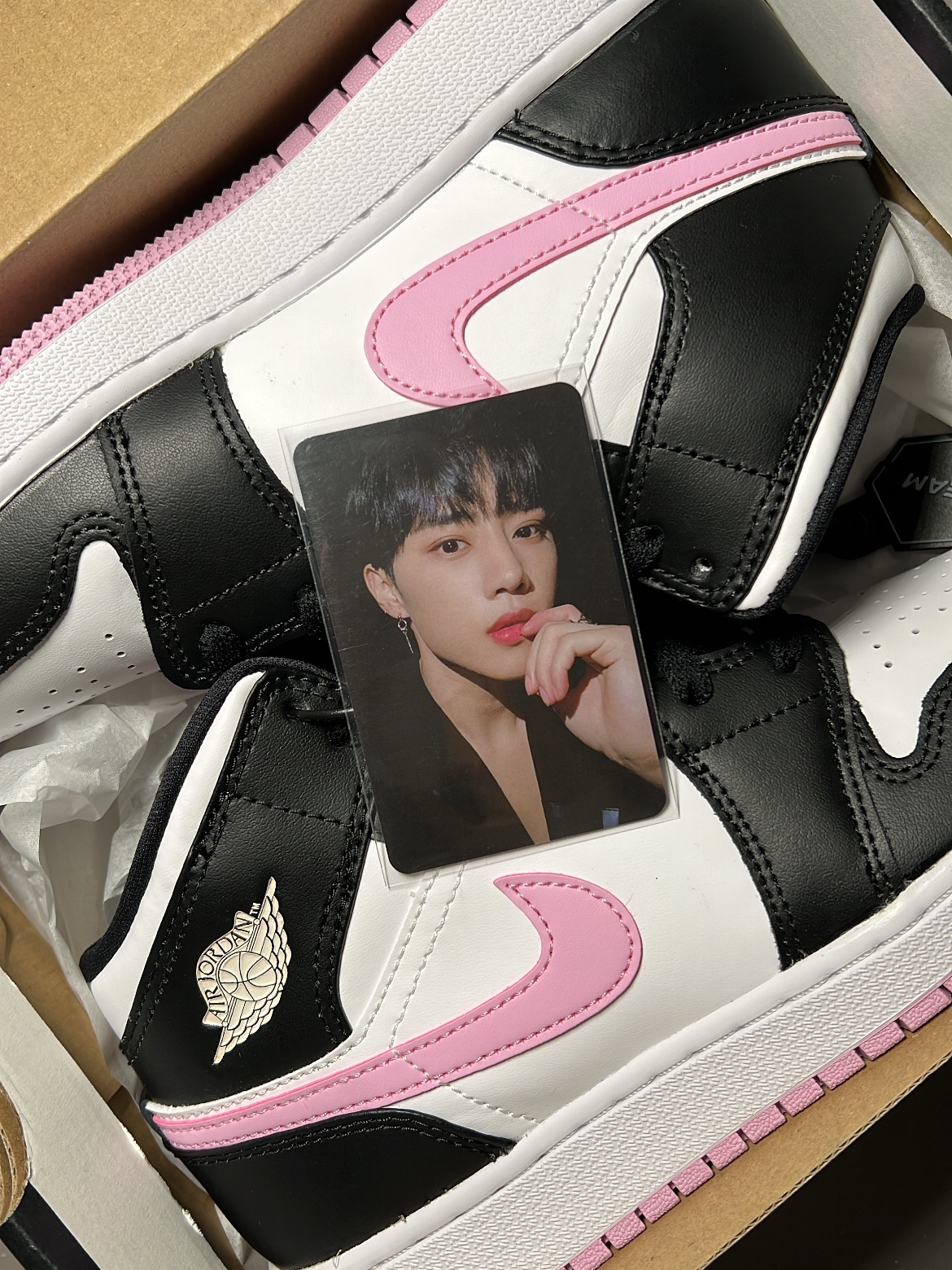 (GS) Jordan 1 Mid Light Arctic Pink 착용 스타일