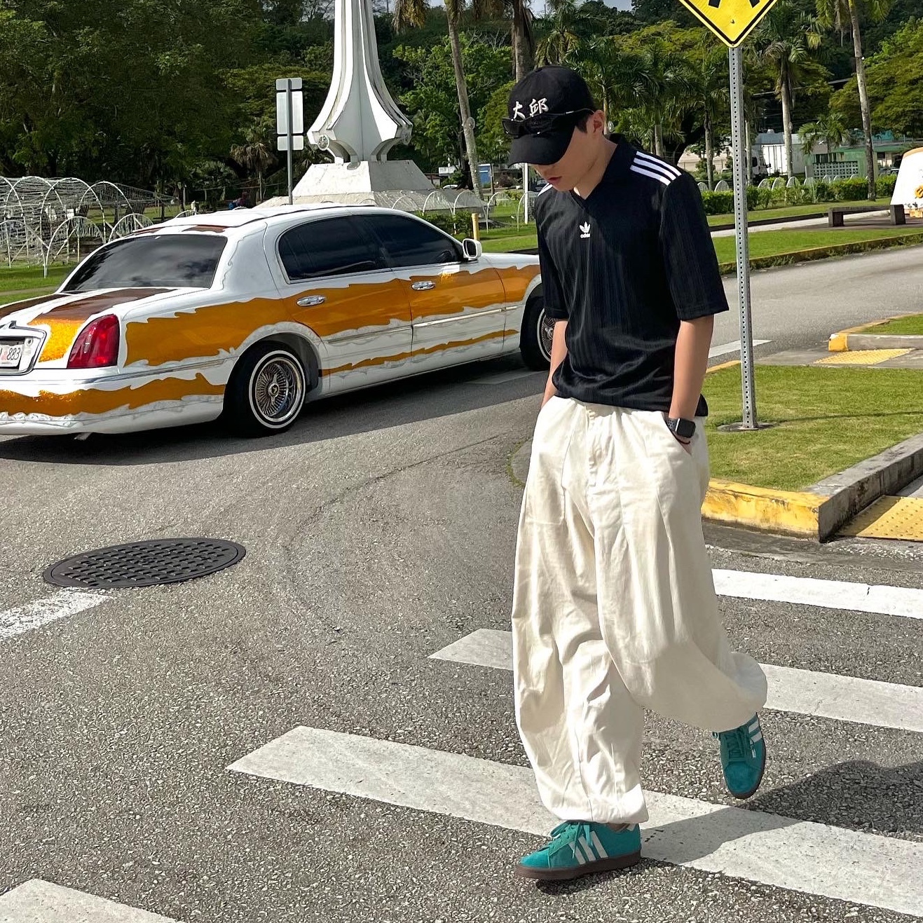 Adidas x Darryl Brown Campus 80 Active Green, Darkr8m Studio x Eplc Daegu Silver Logo Cap 착용 스타일