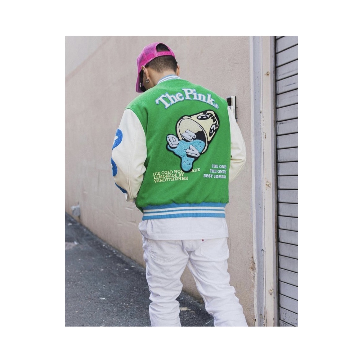 Vandy The Pink Lemonade Varsity Jacket 착용 스타일 - 2