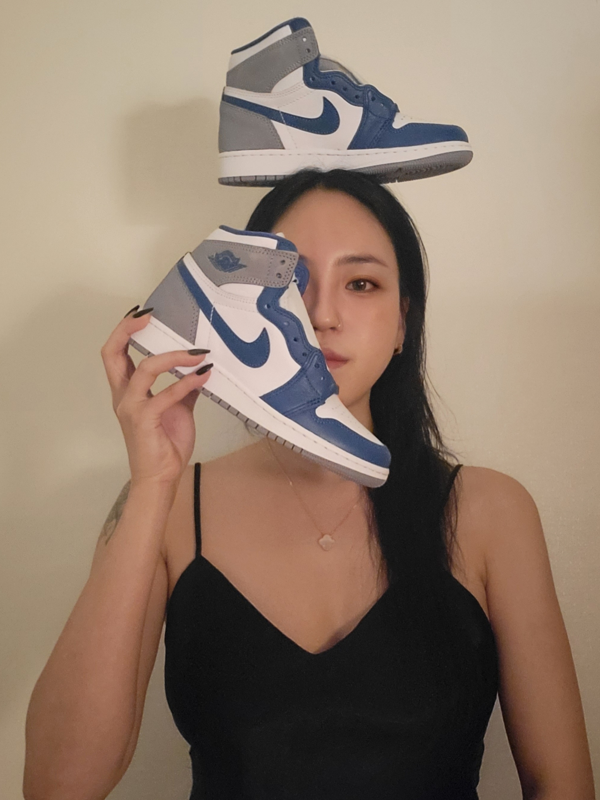 (GS) Jordan 1 Retro High OG True Blue 착용 스타일