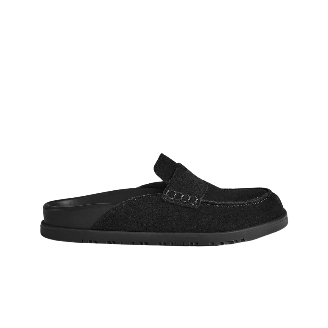 (W) 에르메스 고 뮬 스웨이드 카프스킨 & 누아((W) Hermes Go Mule Suede Calfskin & Noir) - 1