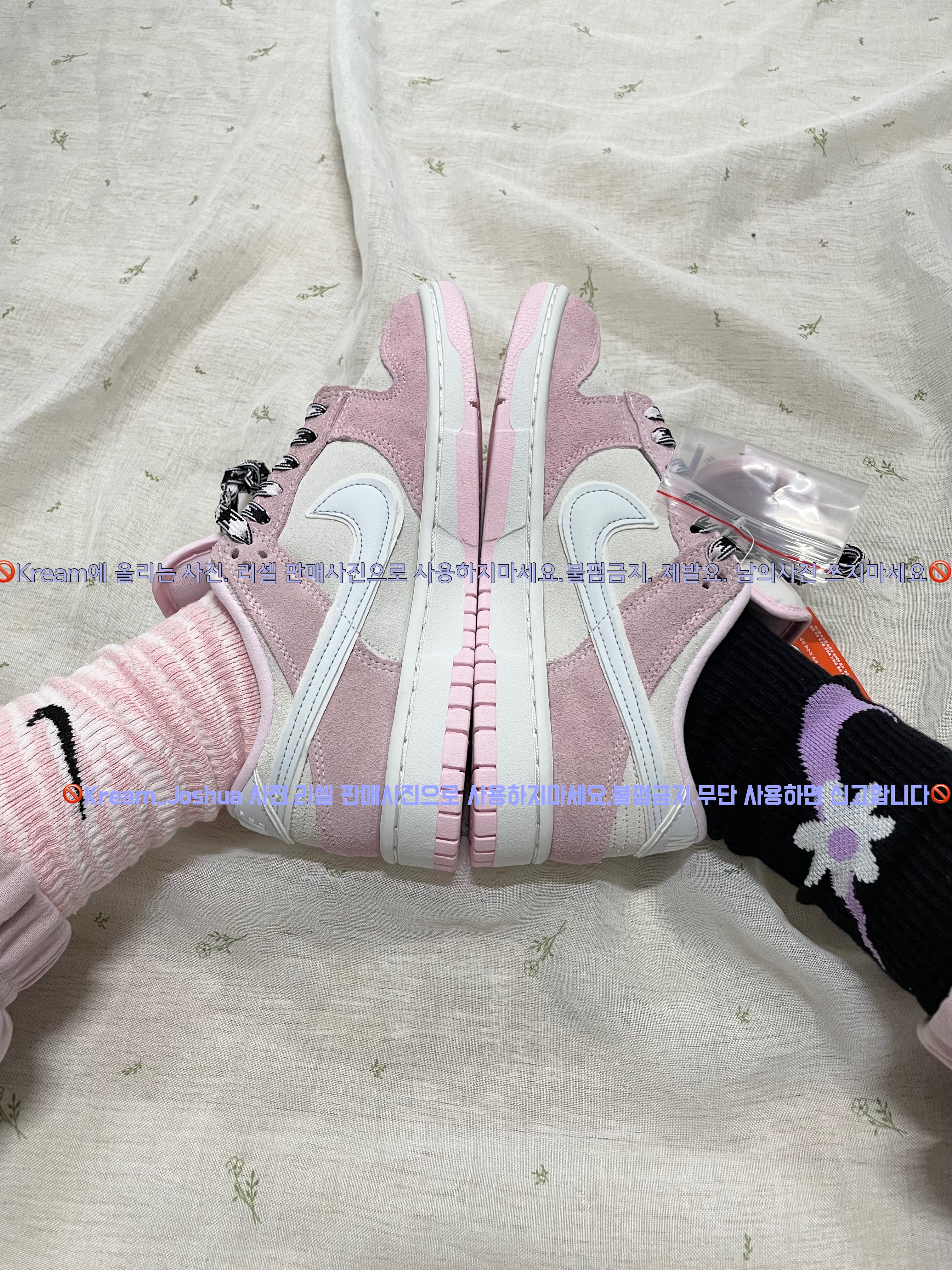 (Kids) Nike Everyday Plus Socks Pink White (6 Pack/Korean Ver.), (Kids) Nike Everyday Plus Socks Purple (3 Pack/Korean Ver.) 착용 스타일 - 1