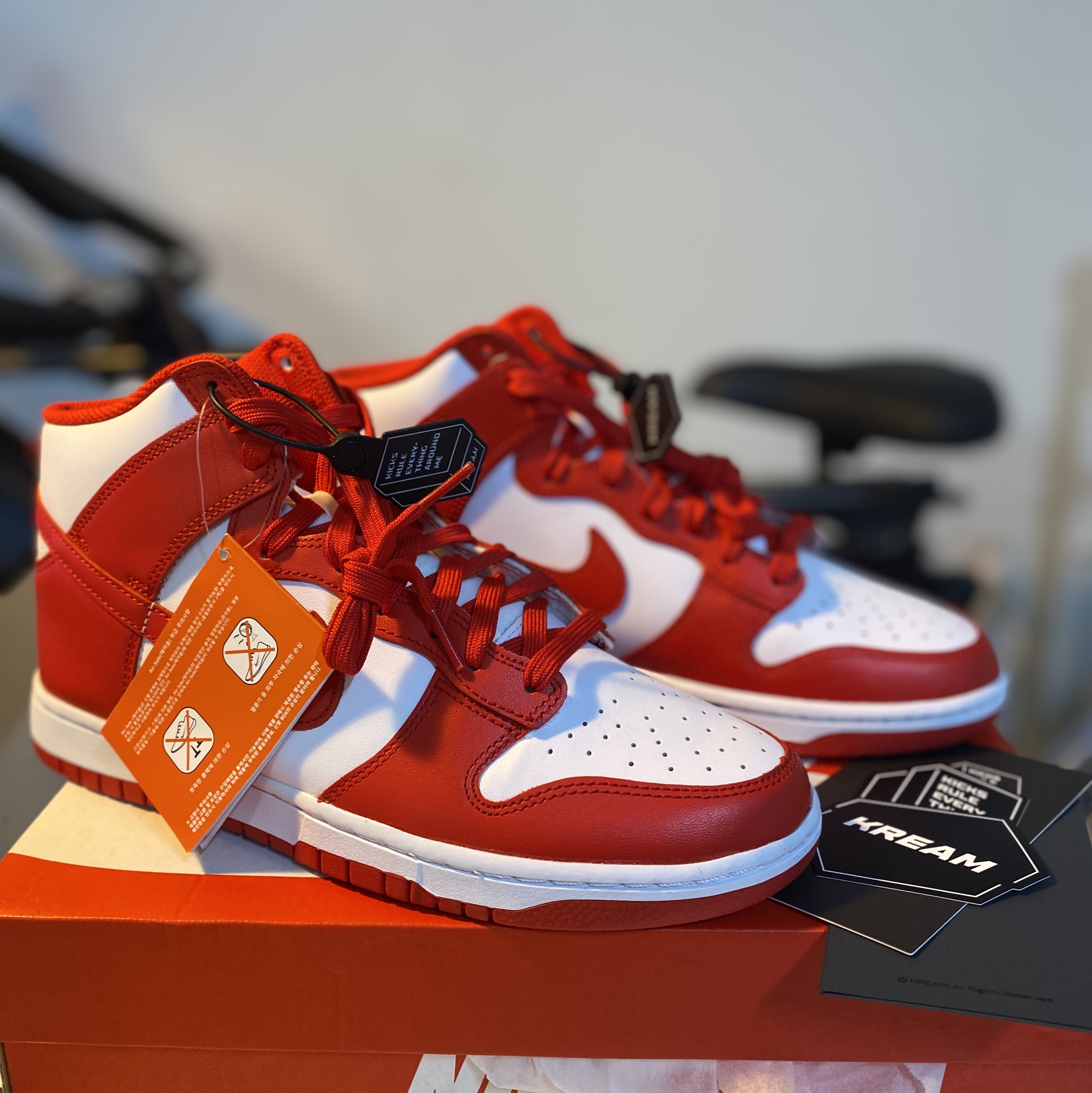 Nike Dunk High Retro Championship White and Red 착용 스타일 - 4