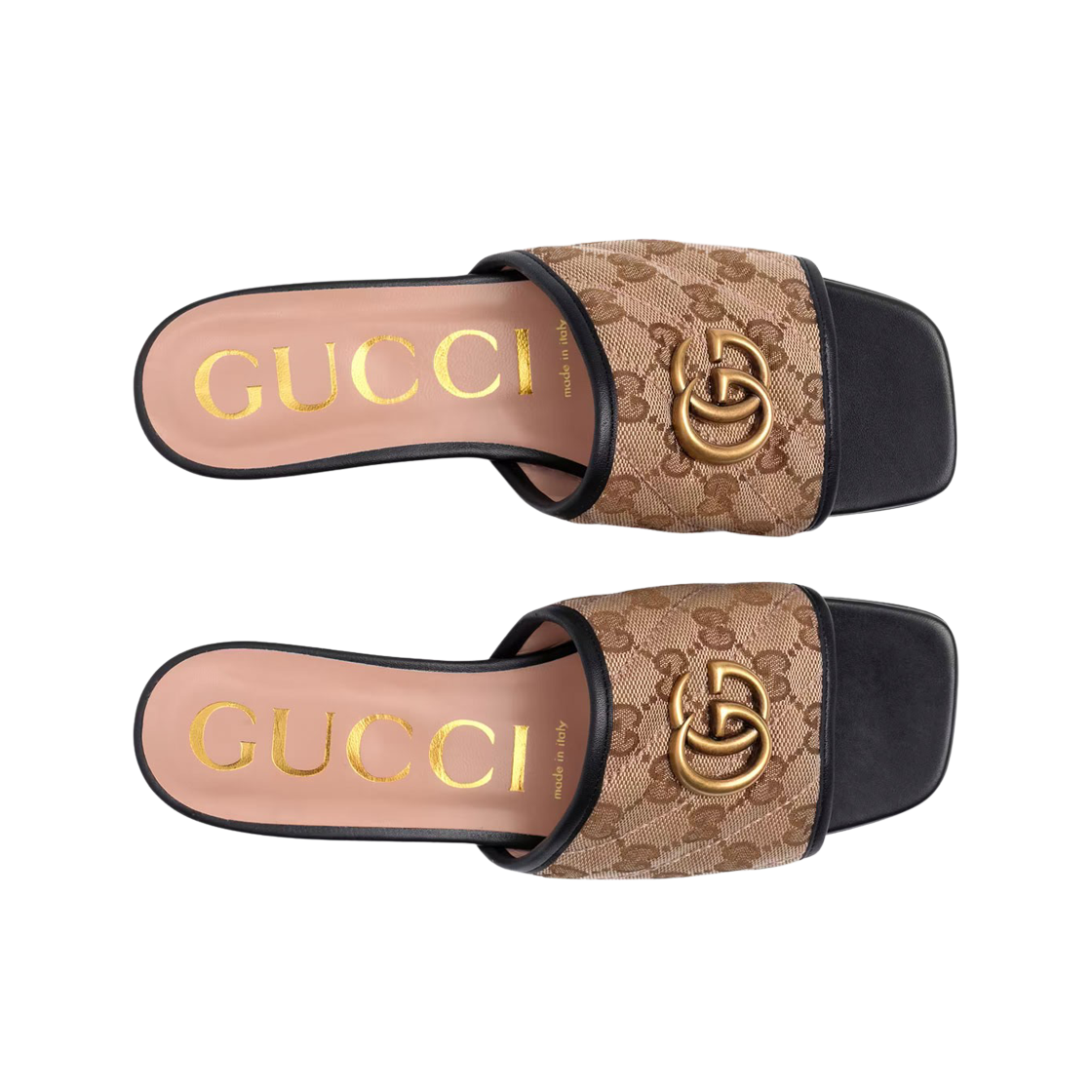 (W) 구찌 GG 마틀라세 캔버스 슬라이드 샌들 베이지 에보니((W) Gucci GG Matelasse Canvas Slide Sandal Beige Ebony) - 3