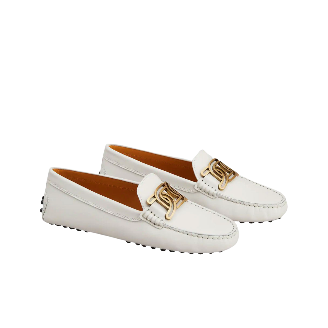 (W) 토즈 케이트 고미노 레더 드라이빙 슈즈 화이트((W) Tod's Kate Gommino Leather Driving Shoes White) - 2