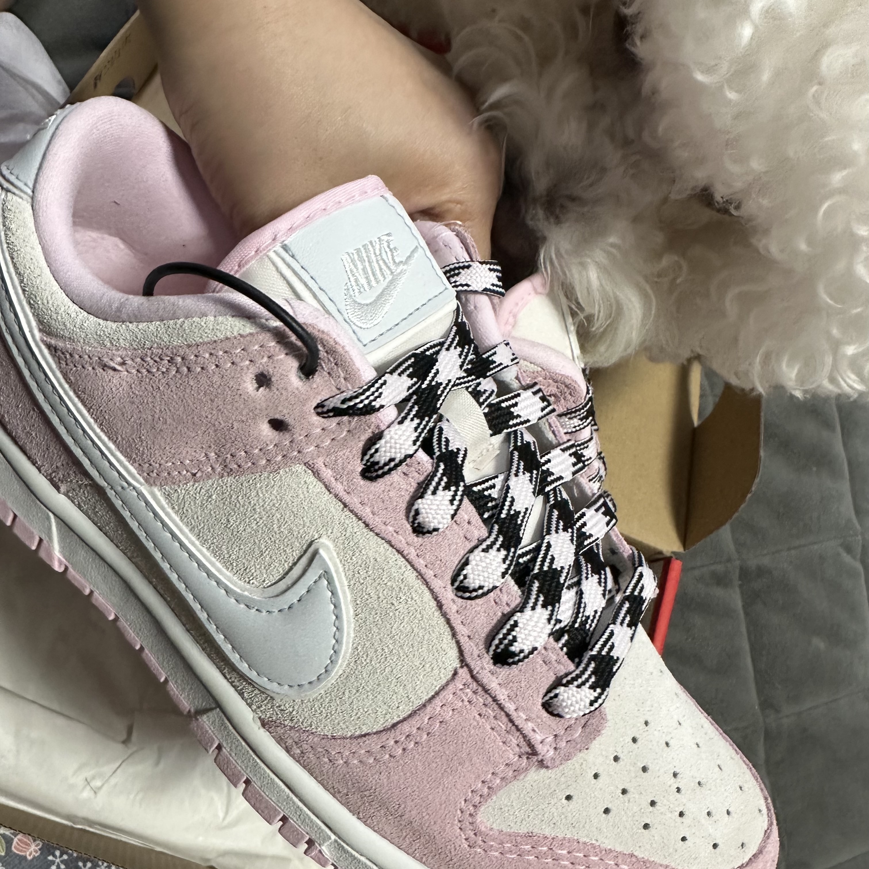 (W) Nike Dunk Low LX Pink Foam 착용 스타일