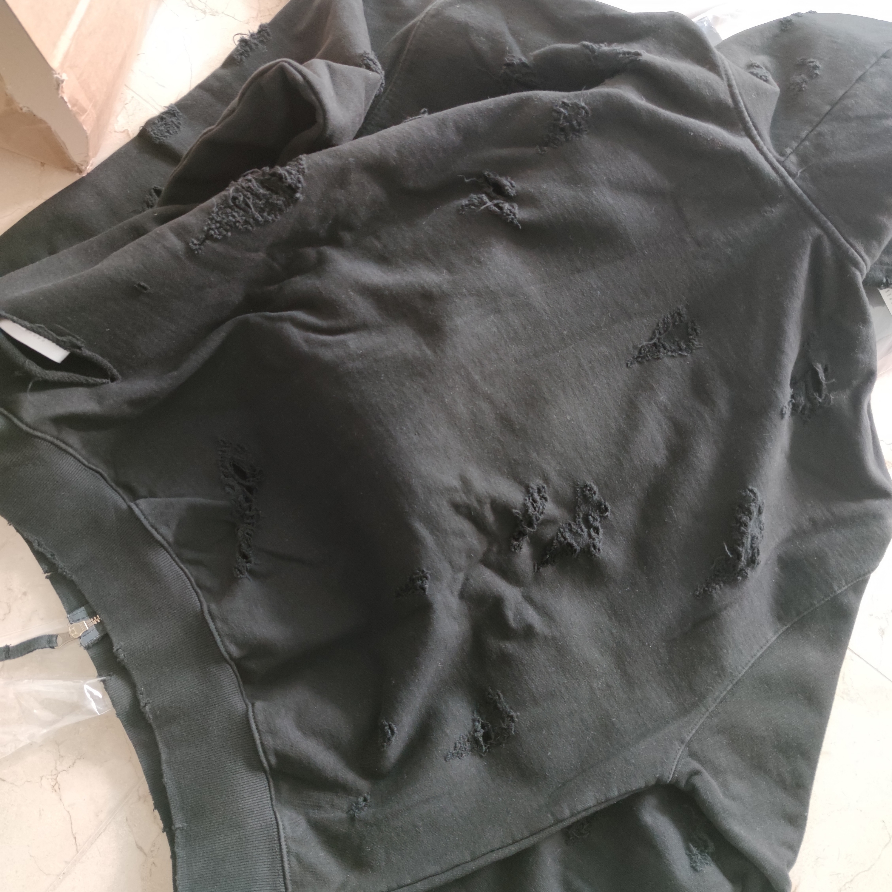 Undermycar Otter Oversized Damage-Washed Hood Zip-Up Sepia - 22FW 착용 스타일 - 3