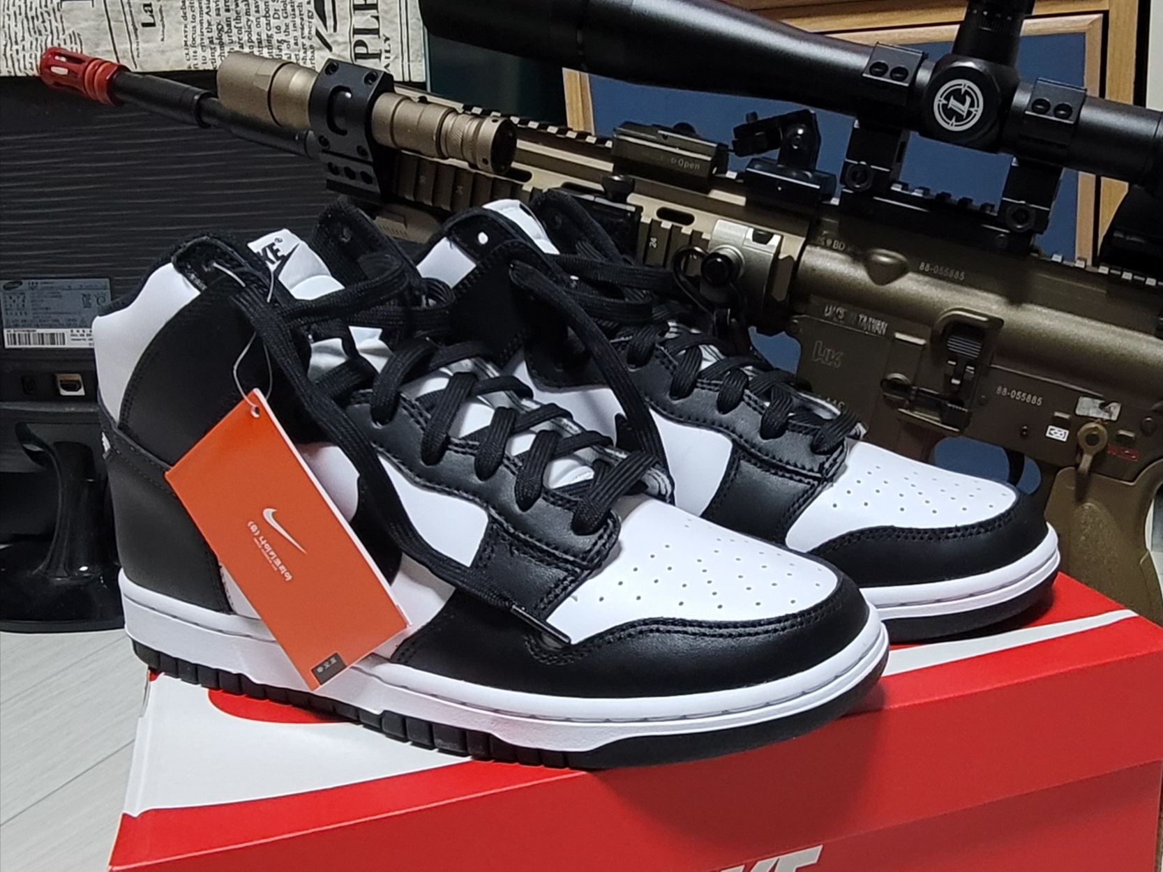 Nike Dunk High Retro Championship White 착용 스타일 - 2