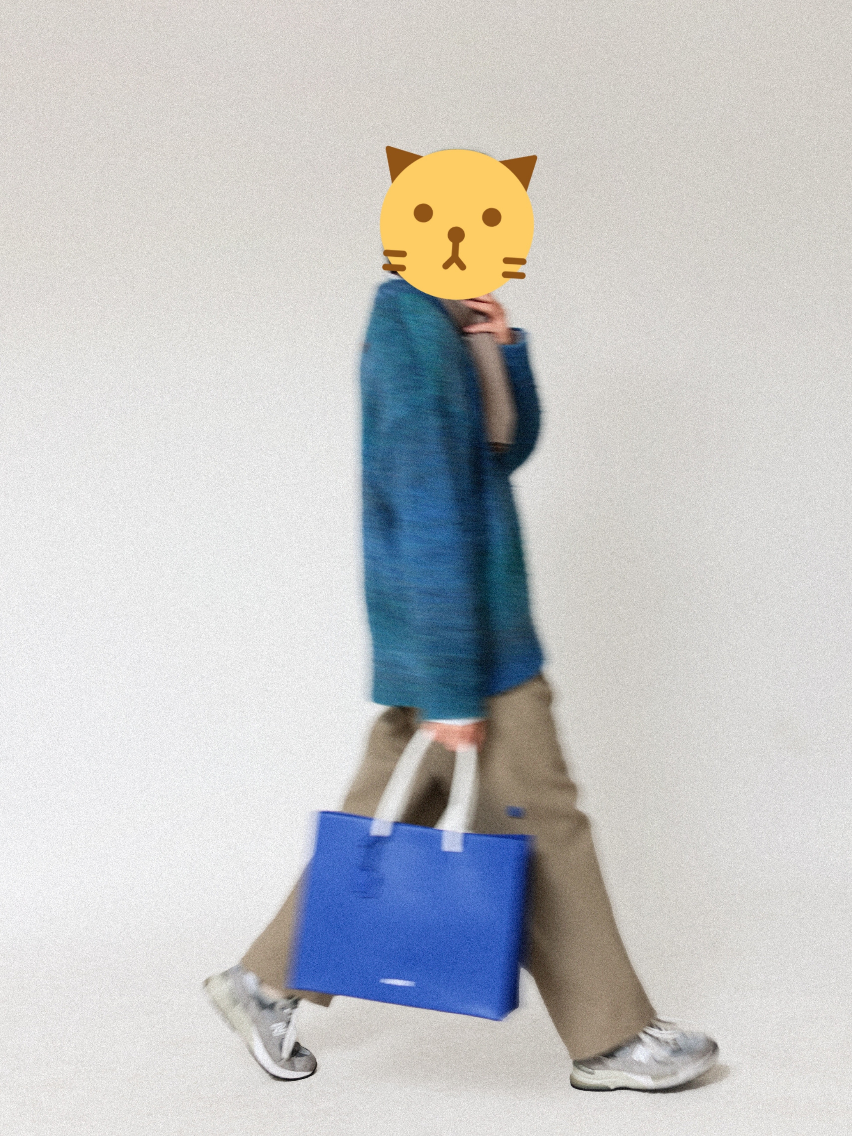 Ader Error Wide Blue Bag Blue, Ader Error Ation Slacks Beige 착용 스타일 - 1