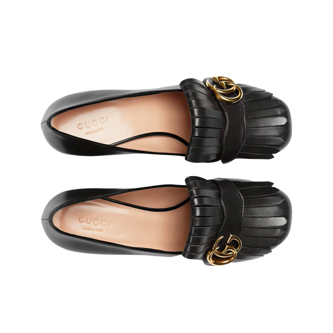 (W) 구찌 레더 미드힐 펌프스 블랙((W) Gucci Leather Mid-Heel Pumps Black) - 3