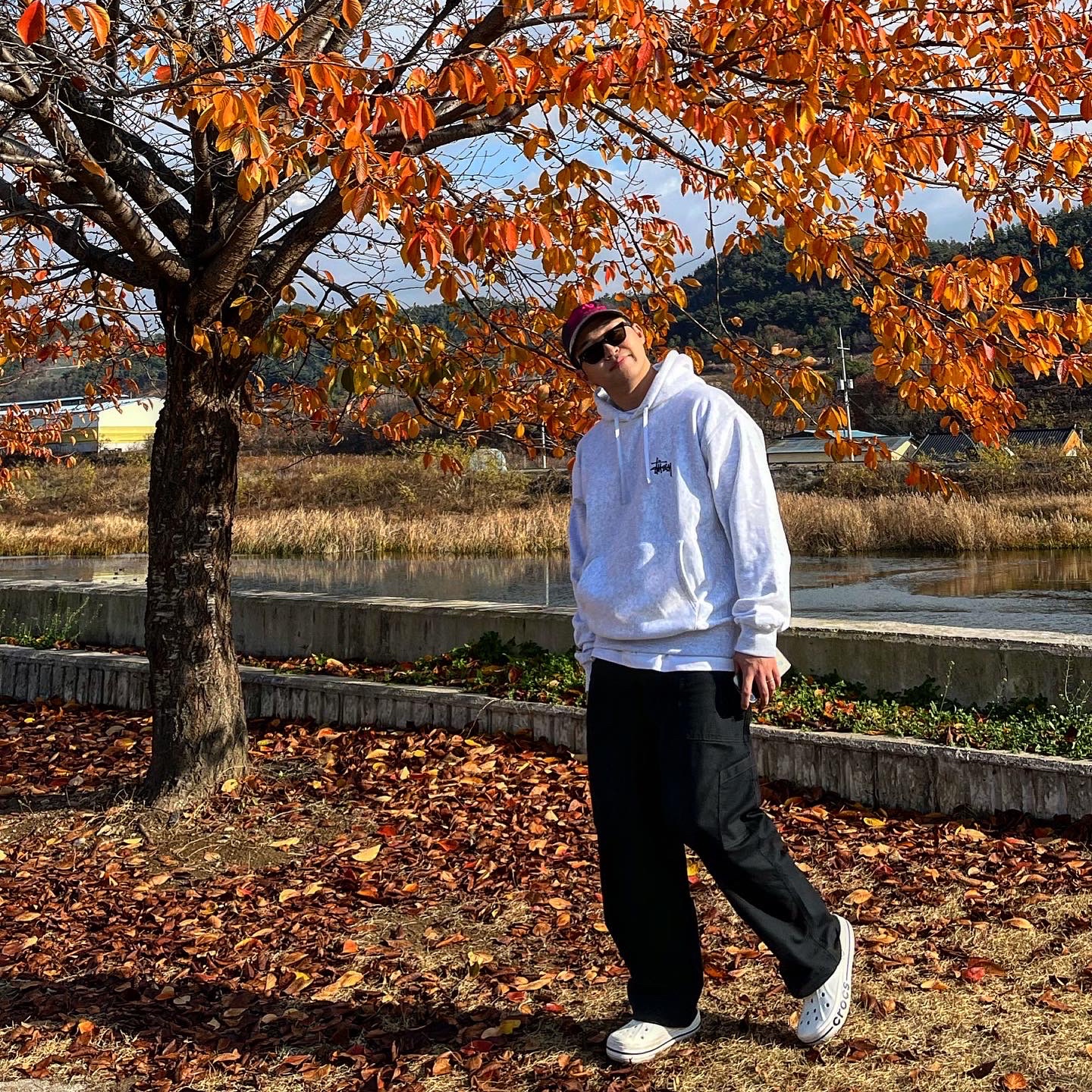 Stussy Basic Stussy Hoodie Ash Heather 2022 착용 스타일