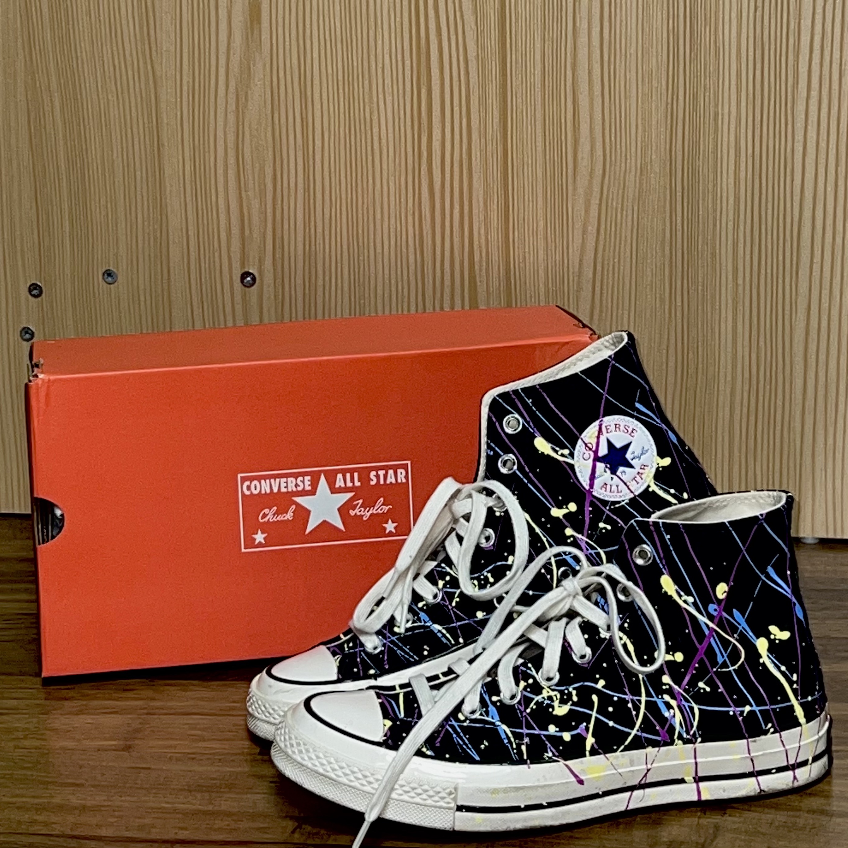 Converse Chuck 70 High Paint Splatter Black 착용 스타일