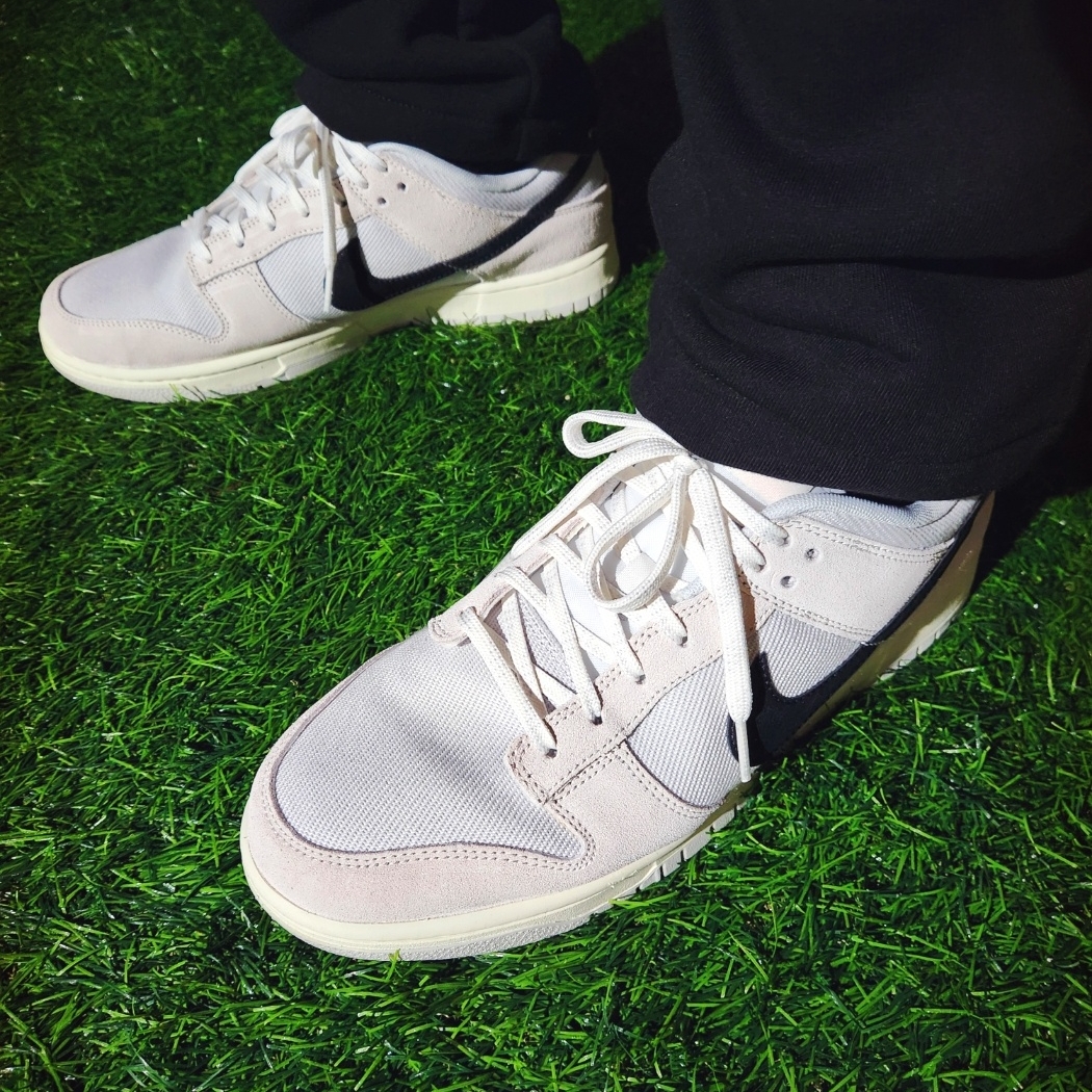 Nike Dunk Low SE Photon Dust and Summit White 착용 스타일 - 5
