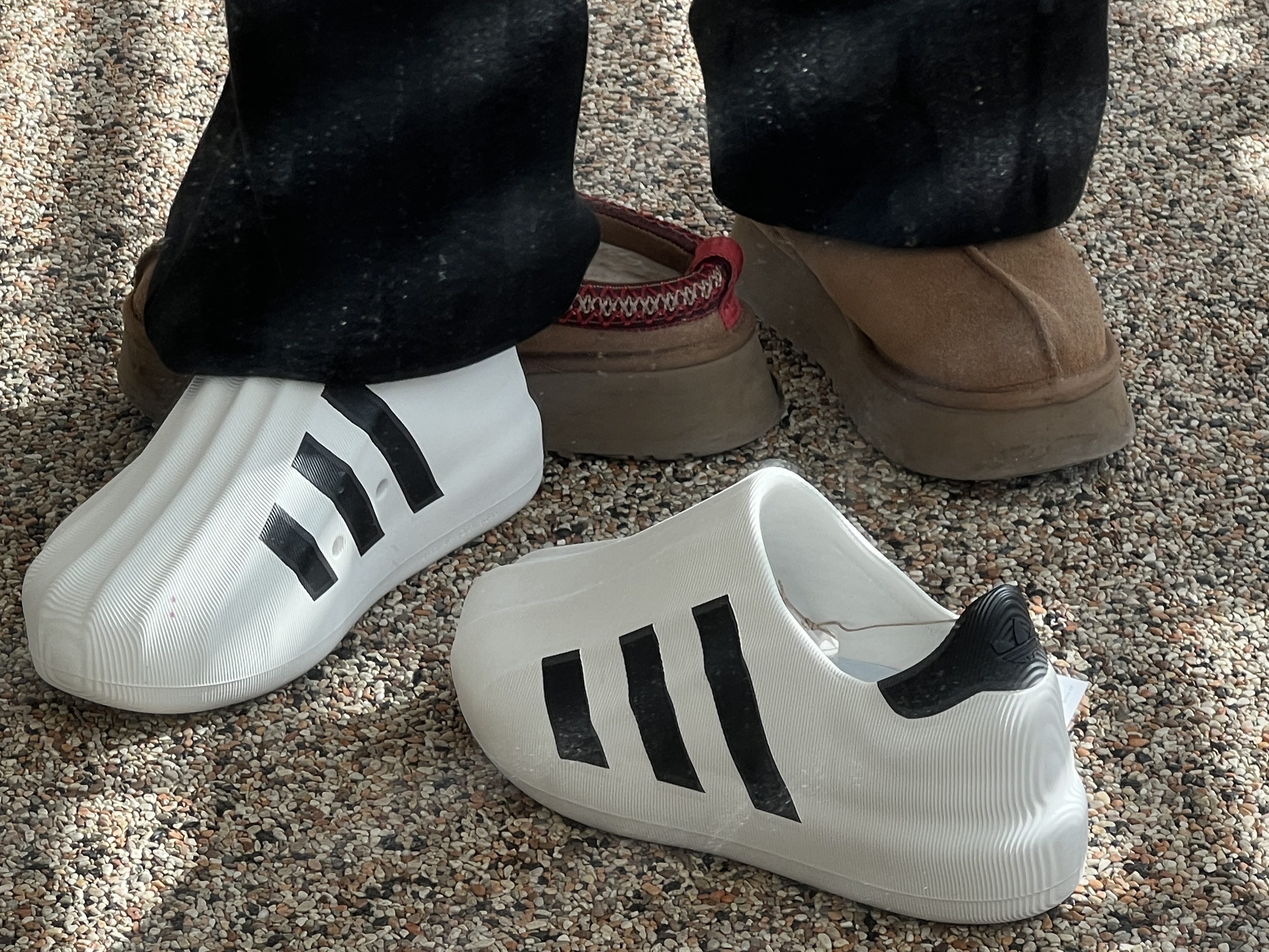 Adidas Adifom Superstar Core White, (W) UGG Tazz Slipper Chestnut 착용 스타일 - 1