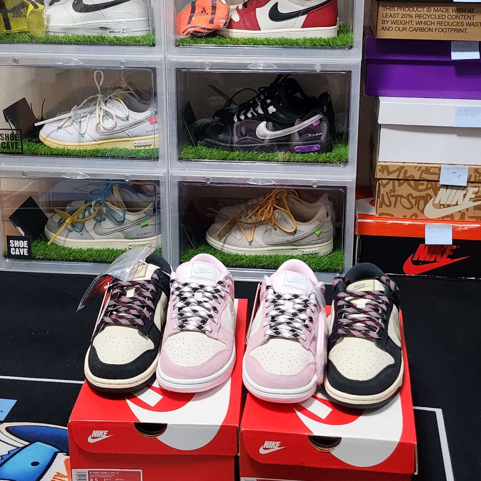 (W) Nike Dunk Low LX Black Suede, (W) Nike Dunk Low LX Pink Foam 착용 스타일 - 3