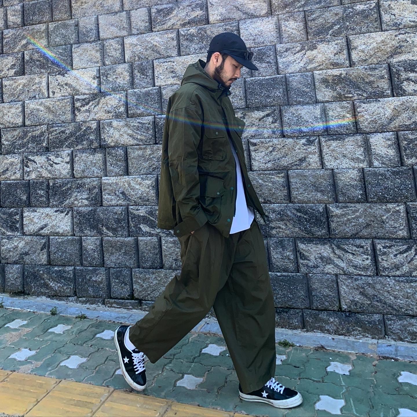 Converse One Star Ox Black 착용 스타일 - 1