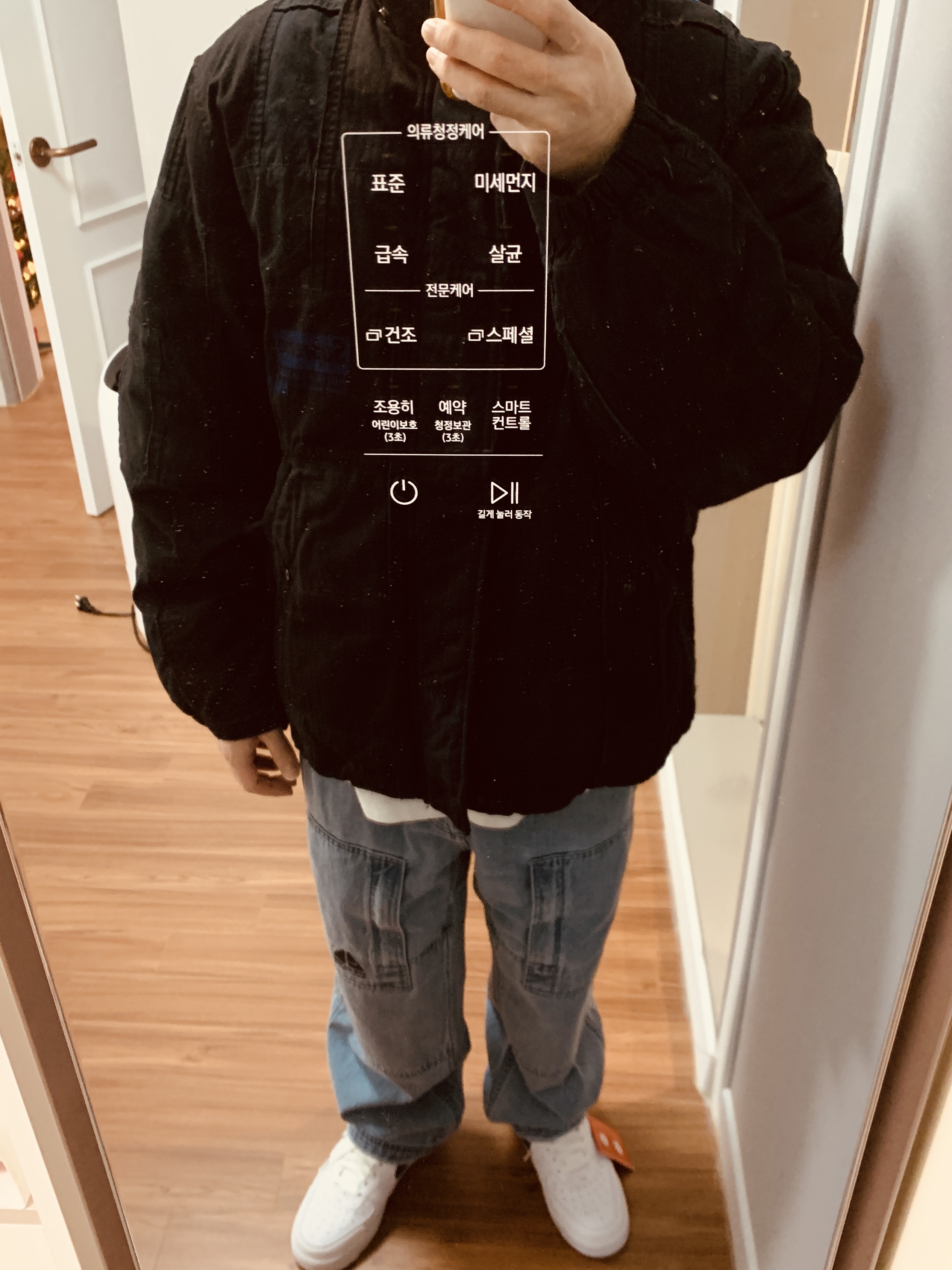 Supreme x Comme des Garcons Junya Watanabe Man Patchwork Puffy Jacket Black - 21FW 착용 스타일